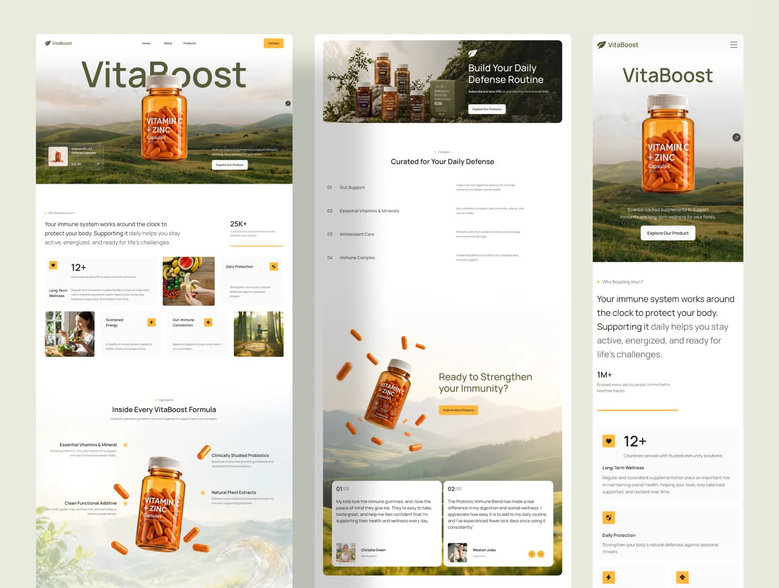 VitaBoost - Health & Nutrition Framer Template 2