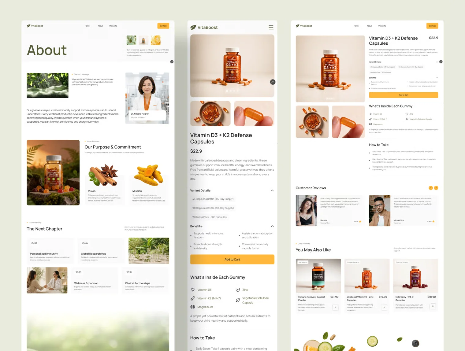 VitaBoost - Health & Nutrition Framer Template 3