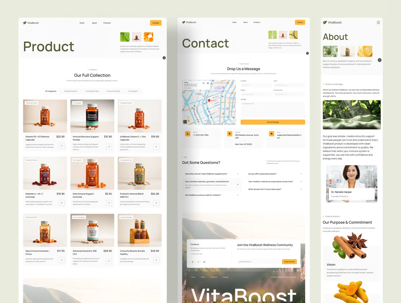 VitaBoost - Health & Nutrition Framer Template 4