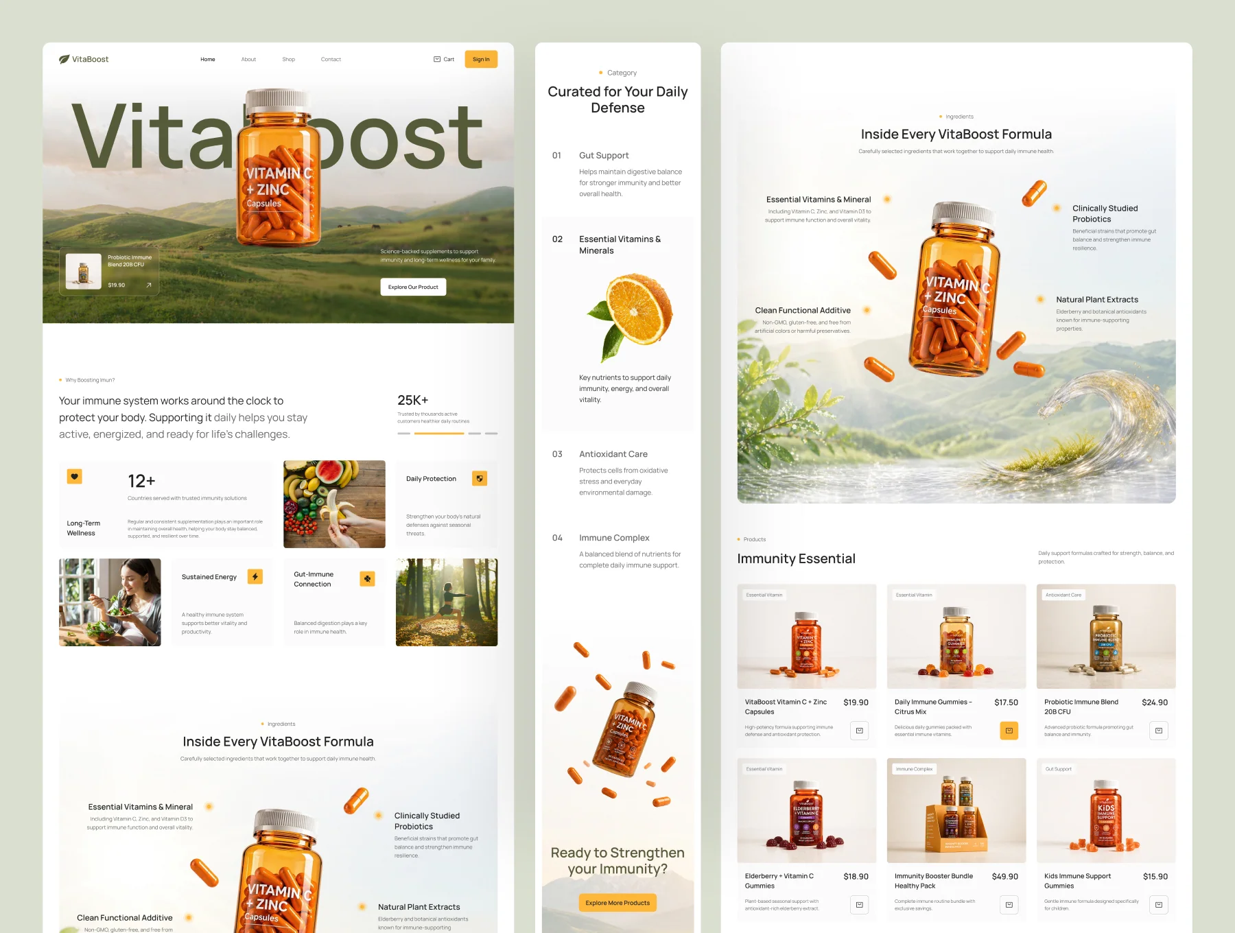 VitaBoost - Health & Nutrition Website UI Figma Template