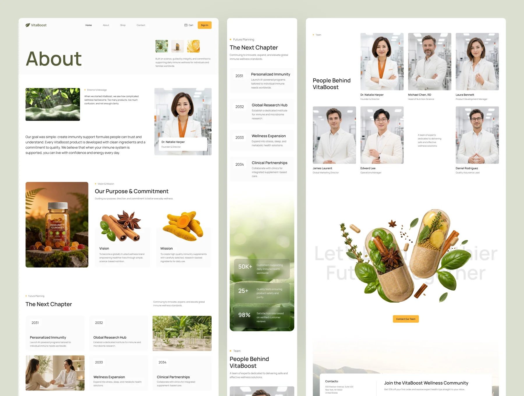 VitaBoost - Health & Nutrition Website UI Figma Template 2