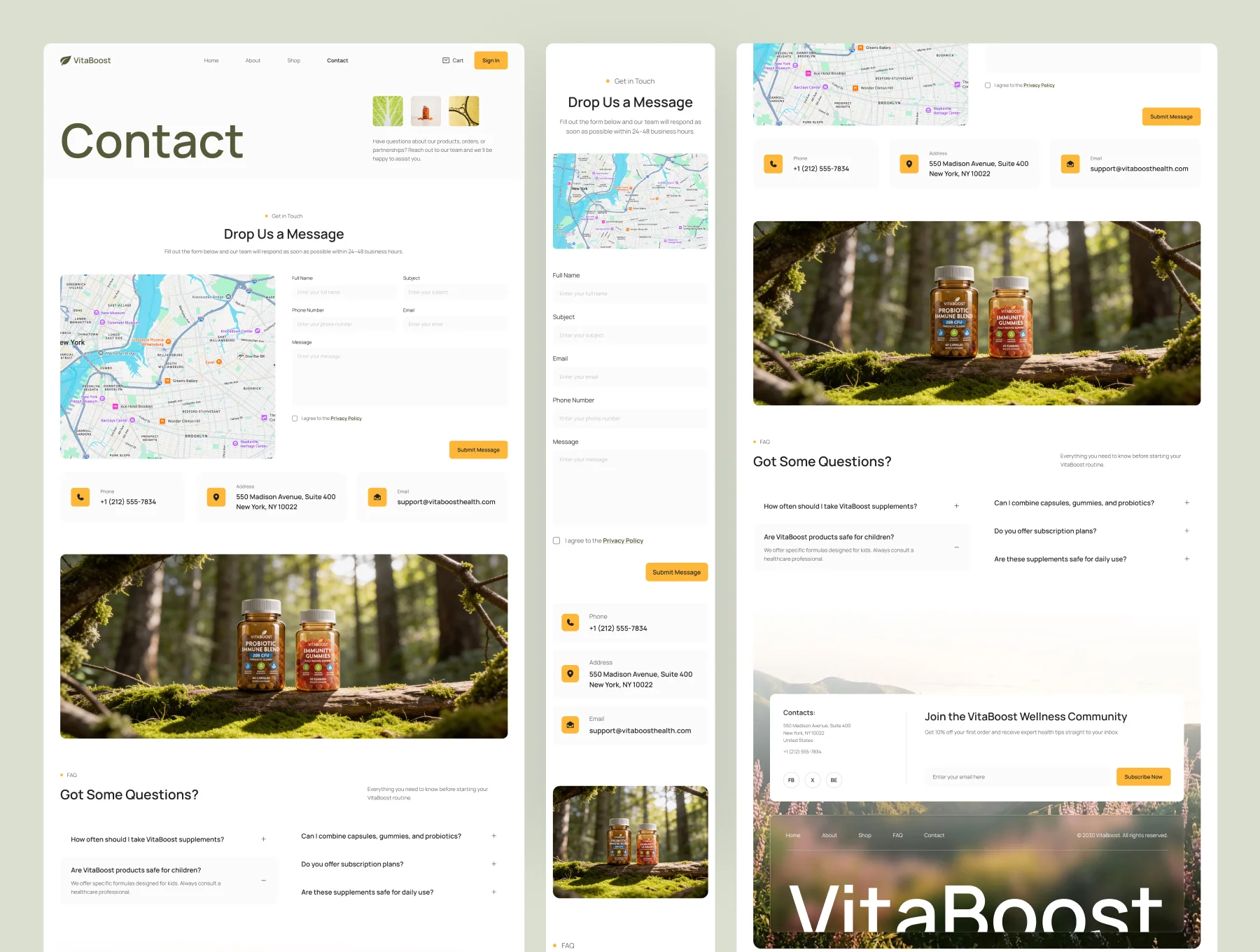 VitaBoost - Health & Nutrition Website UI Figma Template 5