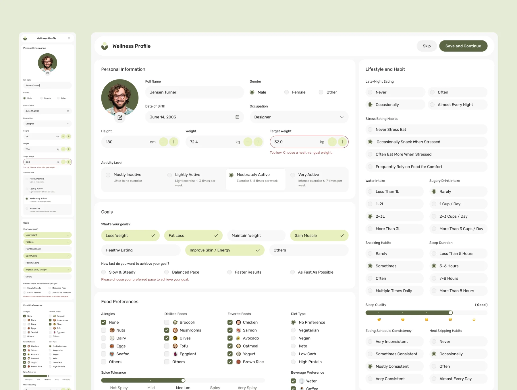 VitaFit - Nutrition & Diet Dashboard UI Figma Template 5