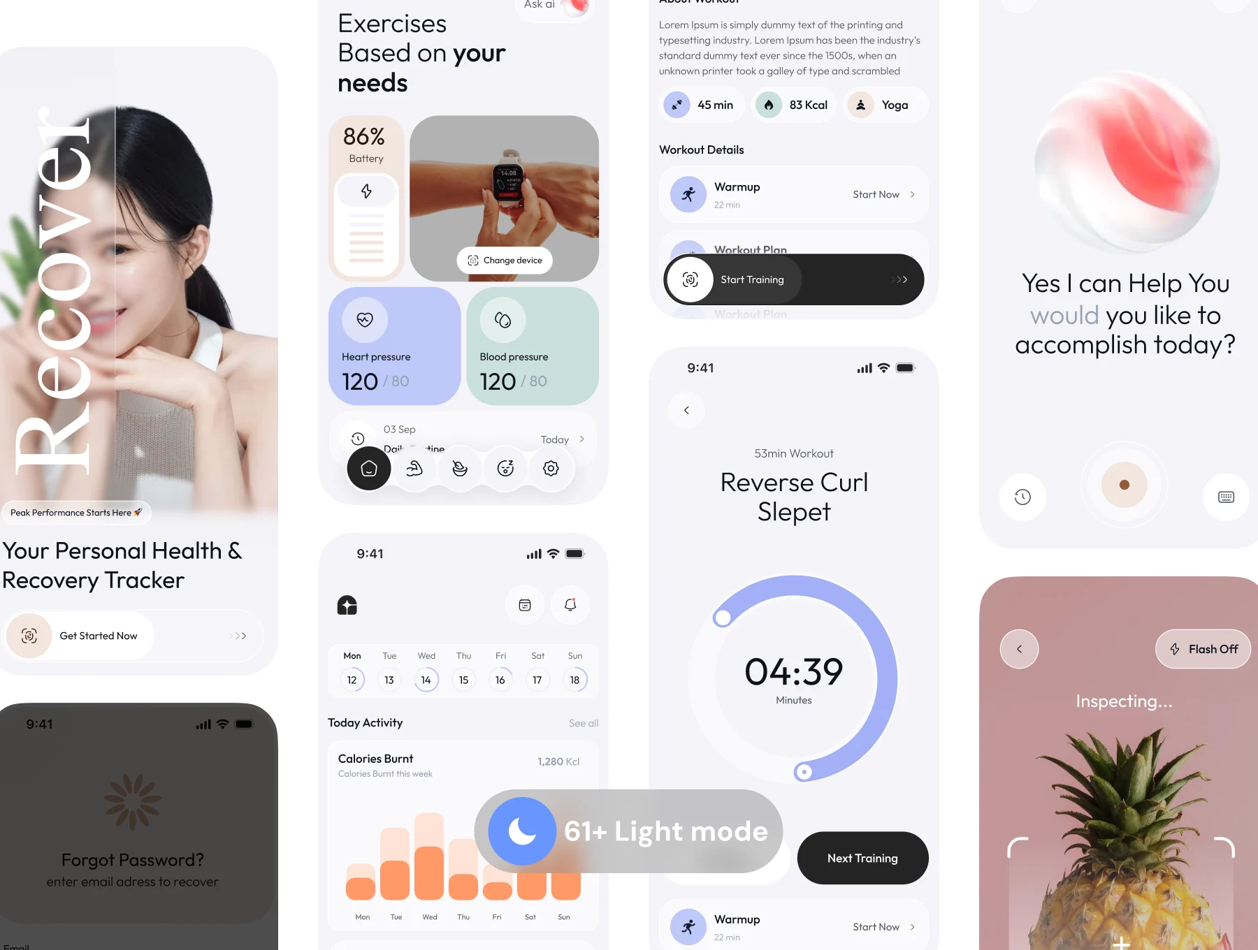 VITAL- Smart Wearable Companion App UI Kit (Health + Sleep + Activity + AI) 3