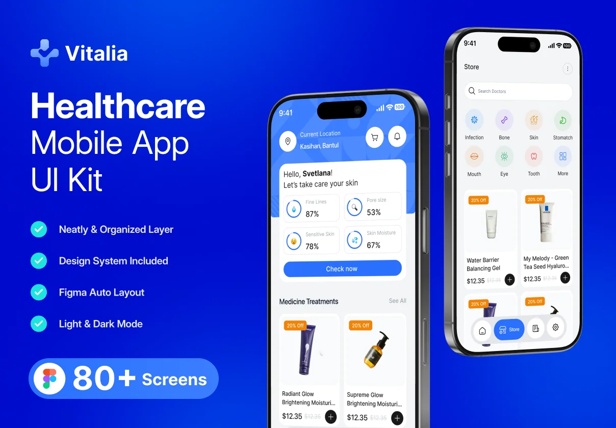 Vitalia - Healthcare Mobile App UI Kit