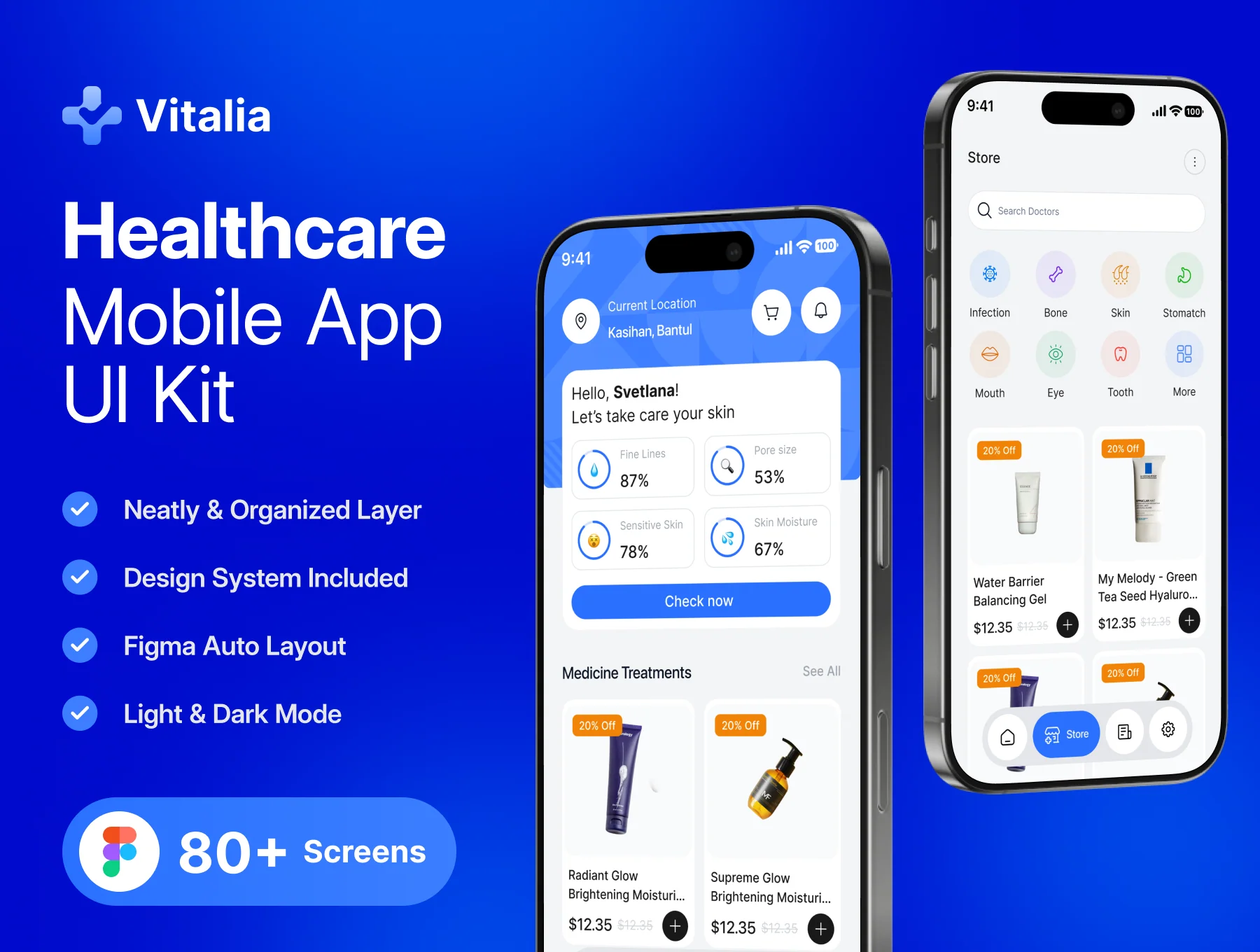Vitalia - Healthcare Mobile App UI Kit