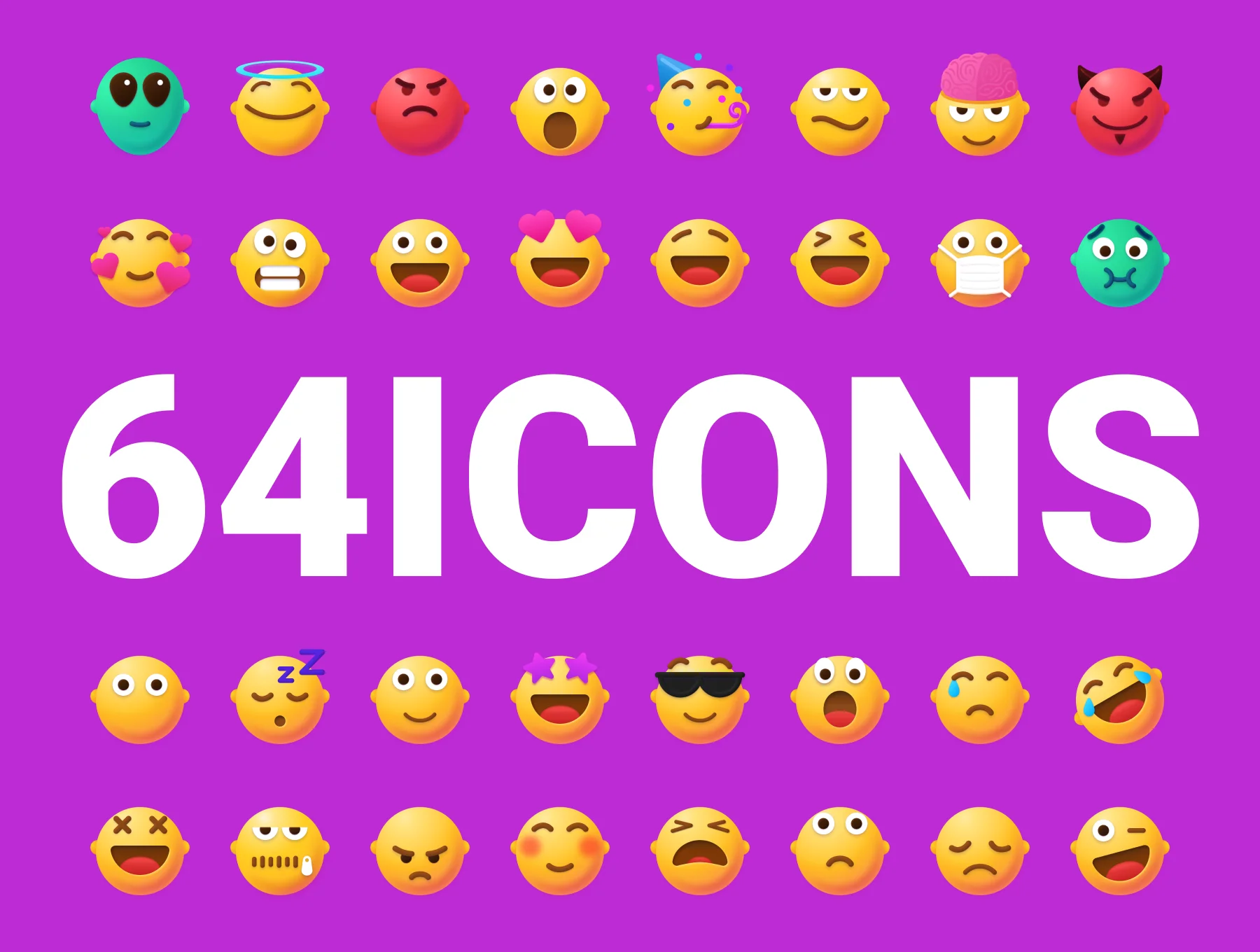 Vivid Emojis Icons Pack 2