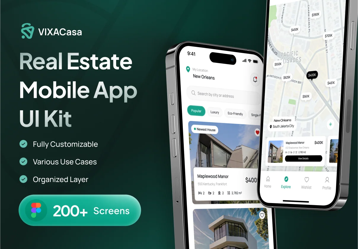 VIXA Casa - Real Estate Mobile App UI Kit