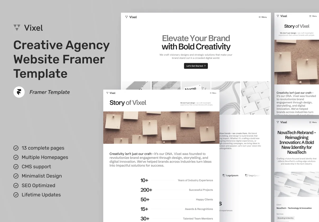 Vixel - Creative Agency Website Framer Template