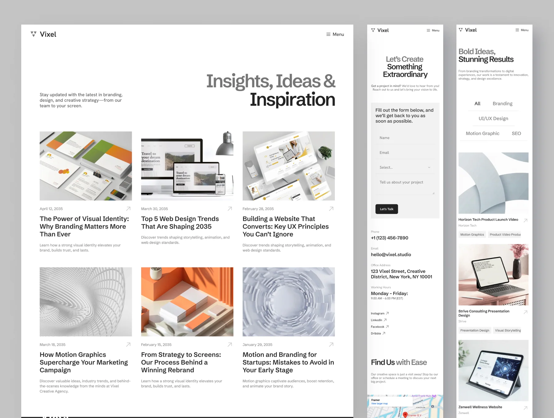 Vixel - Creative Agency Website Framer Template 4
