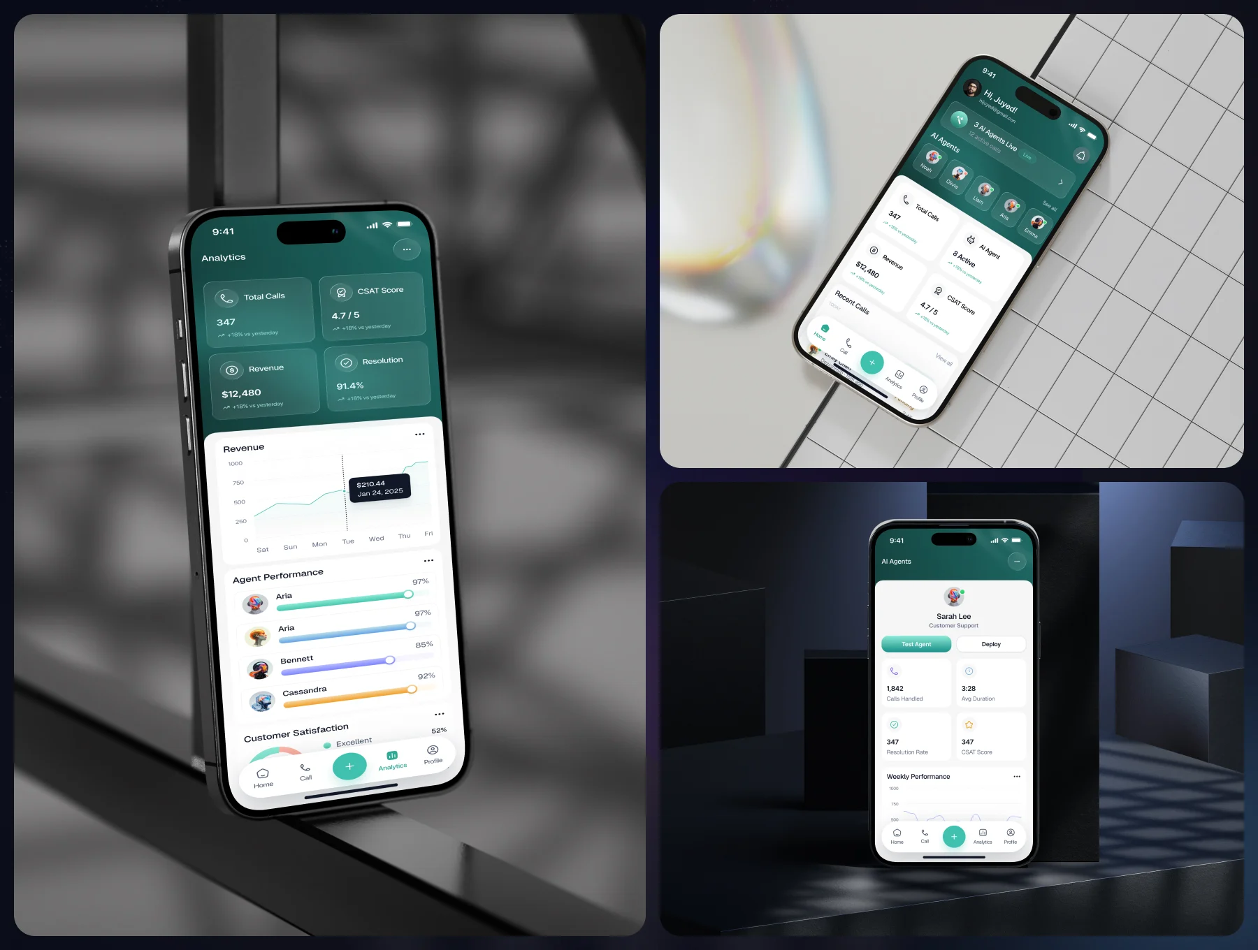 VoiceOps AI – Enterprise AI Voice Agent Mobile App UI Kit 2