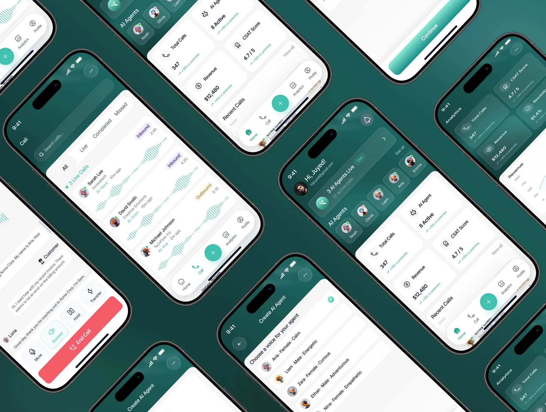 VoiceOps AI – Enterprise AI Voice Agent Mobile App UI Kit 3