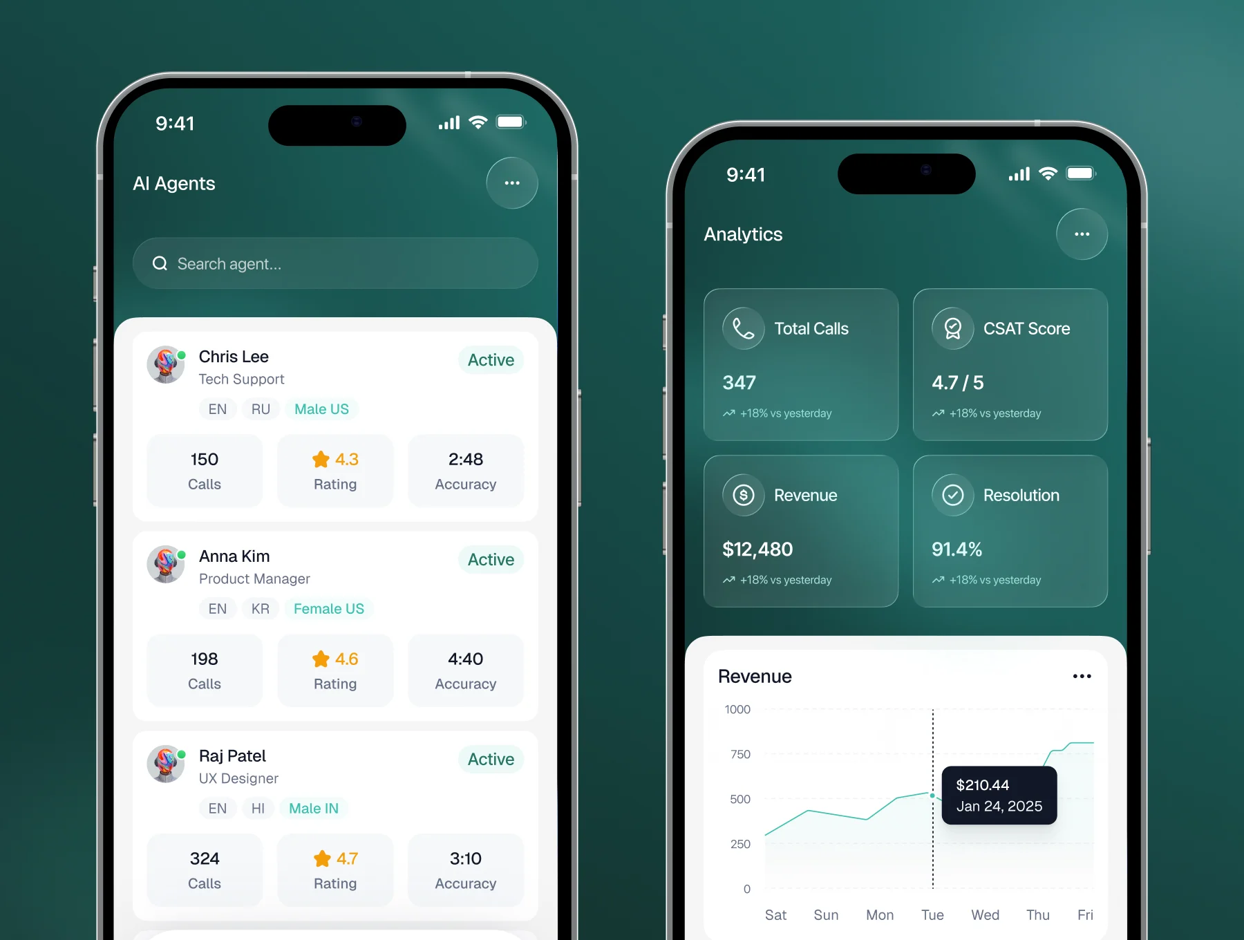 VoiceOps AI – Enterprise AI Voice Agent Mobile App UI Kit 4
