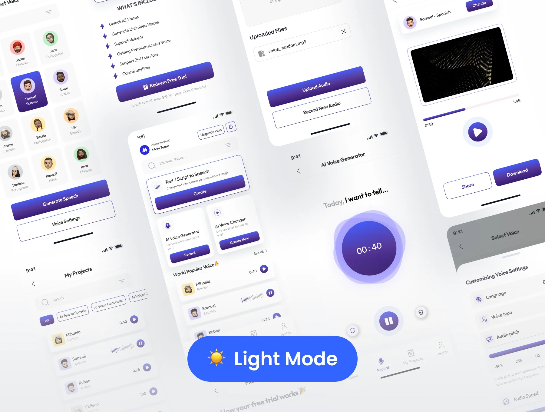 VoiceQu - AI Voice Generator Mobile App UI Kit 5