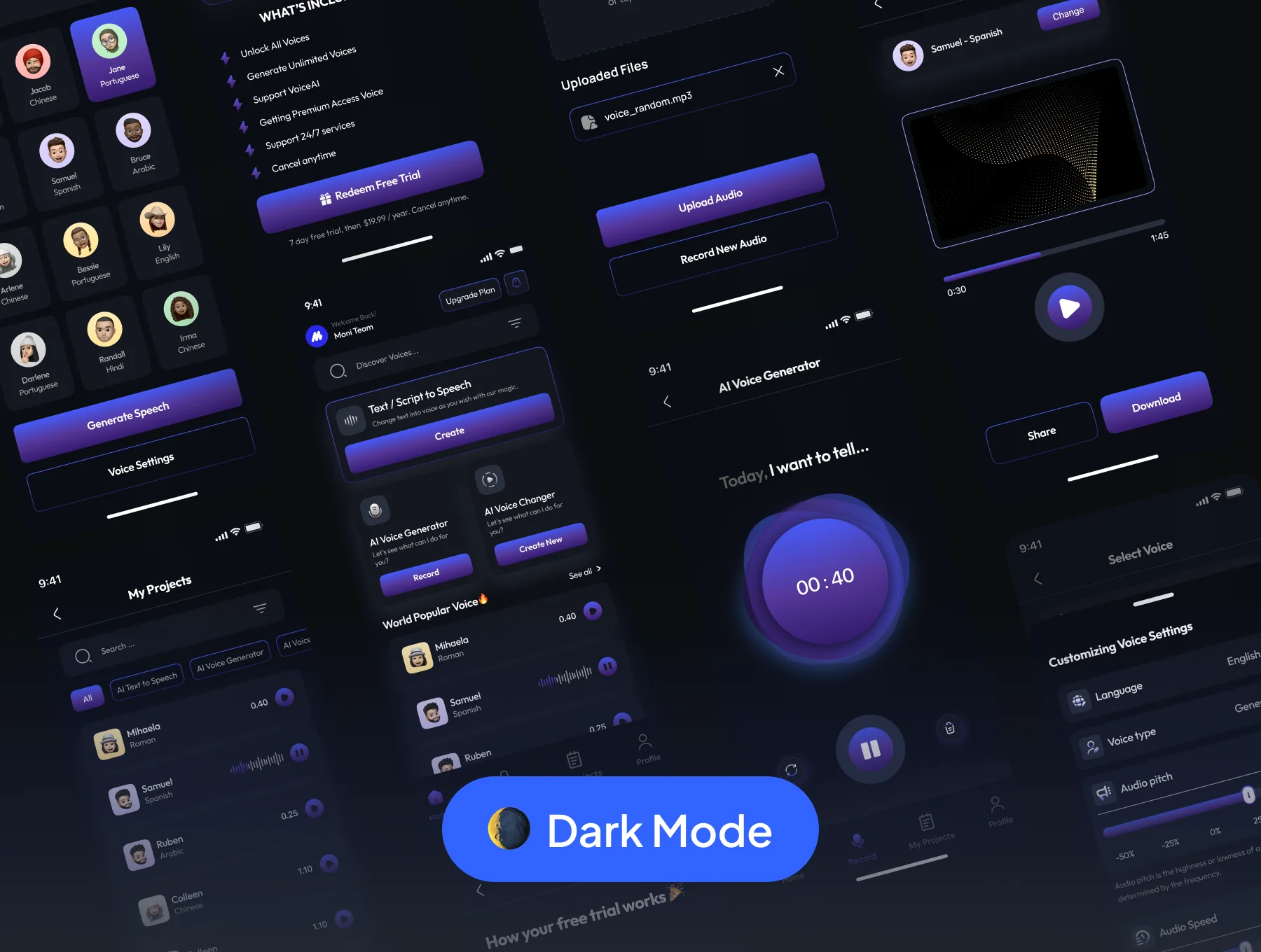 VoiceQu - AI Voice Generator Mobile App UI Kit 6