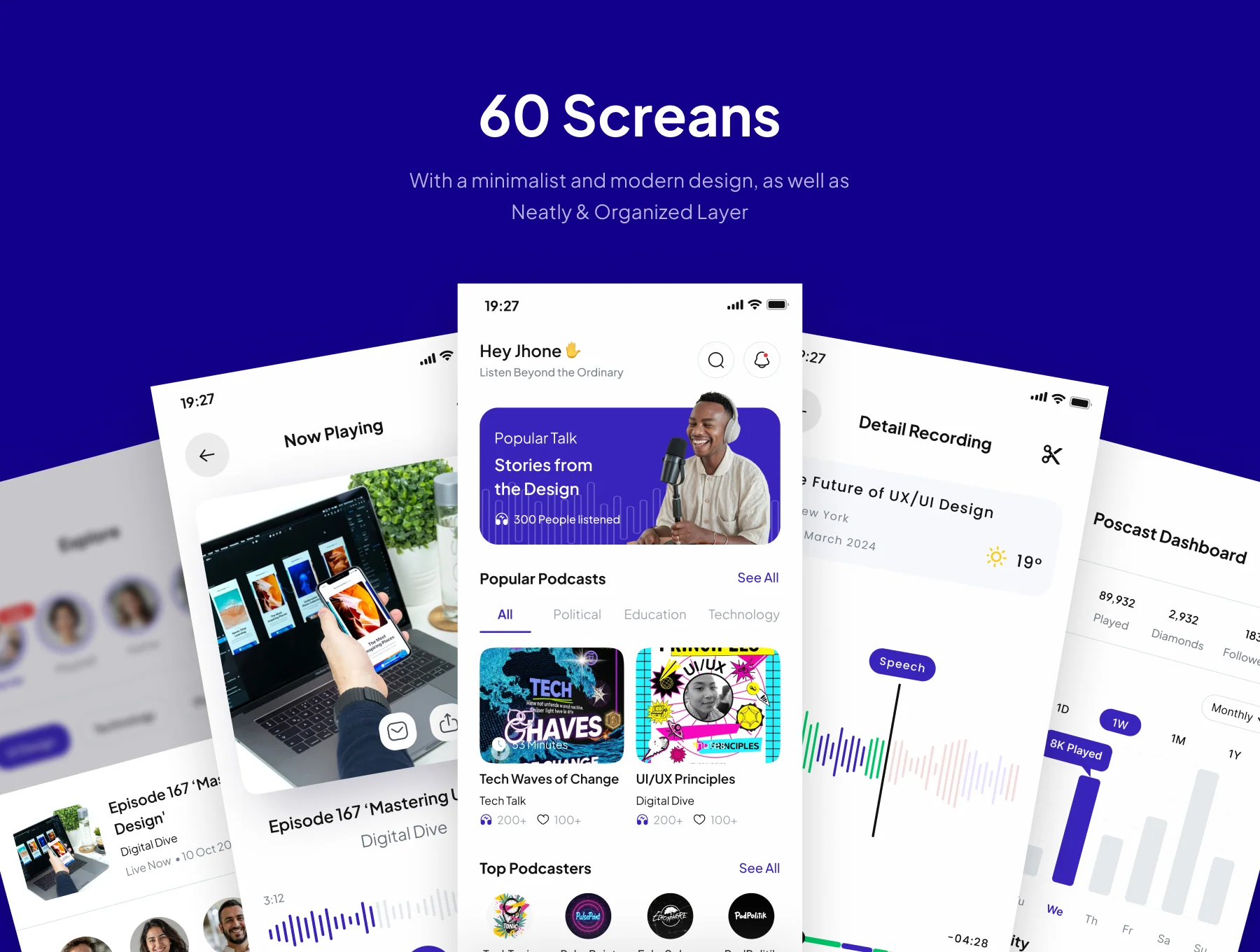 Voicery - Podcast Mobile App UI Kits 4