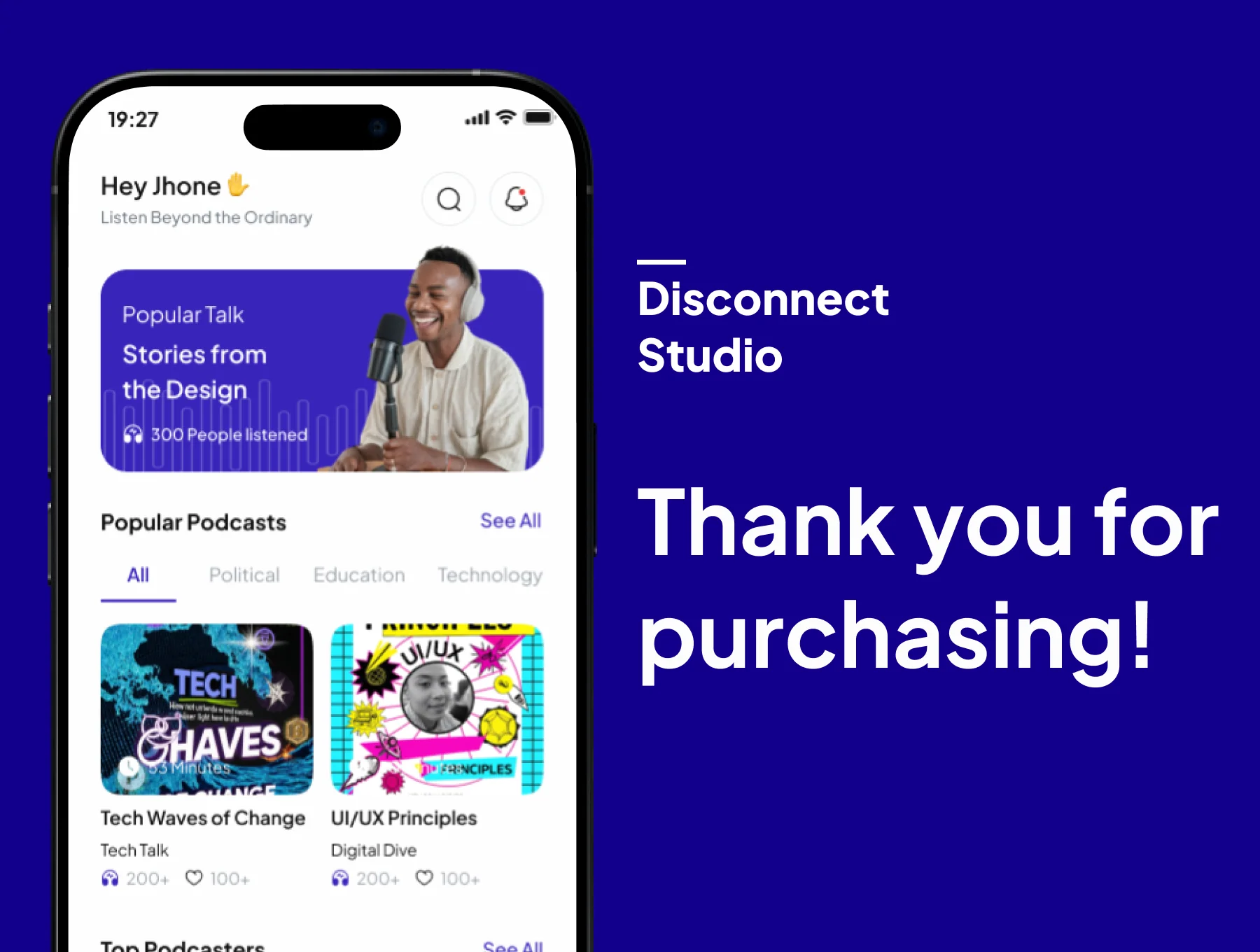 Voicery - Podcast Mobile App UI Kits 6