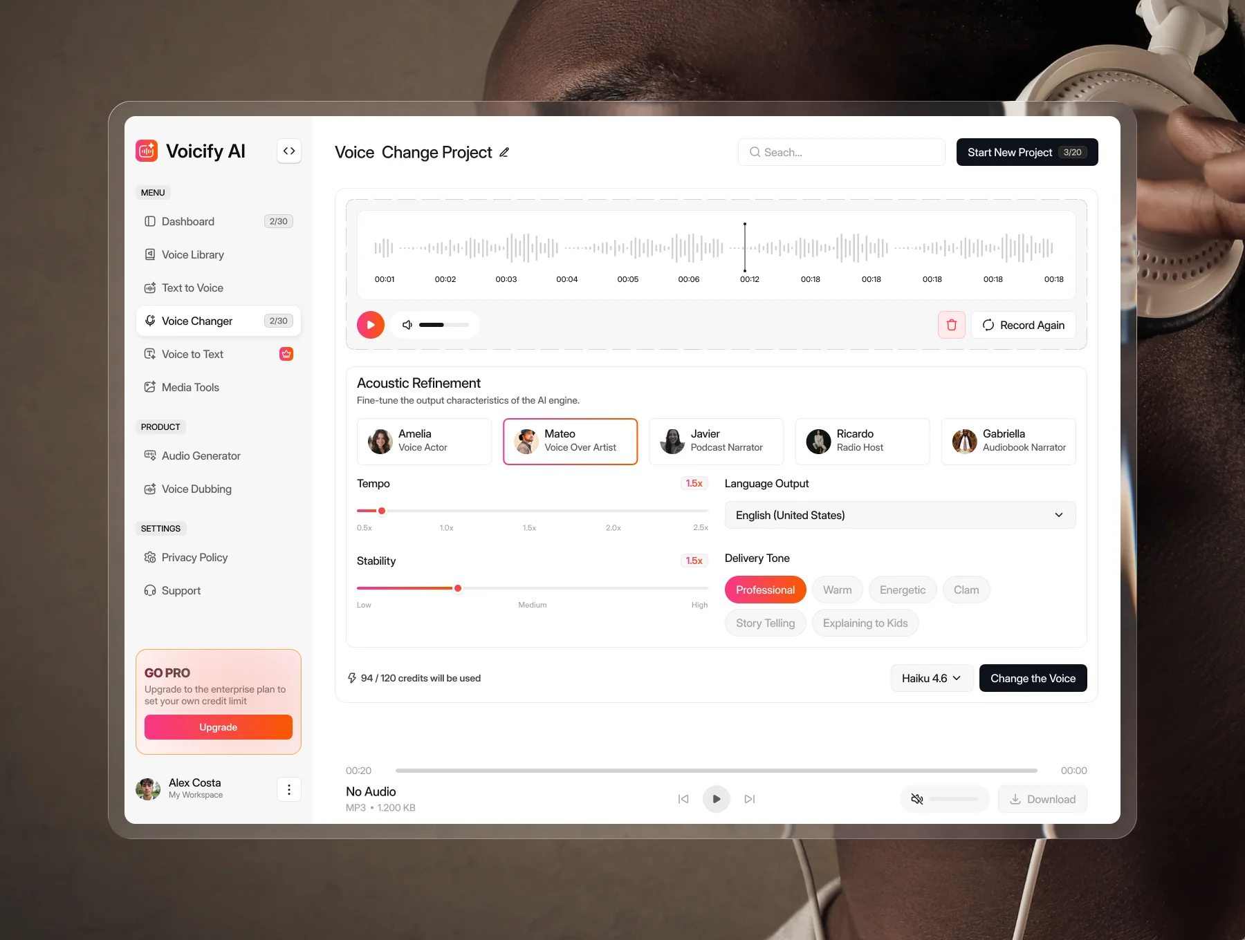 Voicify AI - AI Voice Intelligent Agents Dashboard Ui Kit 3