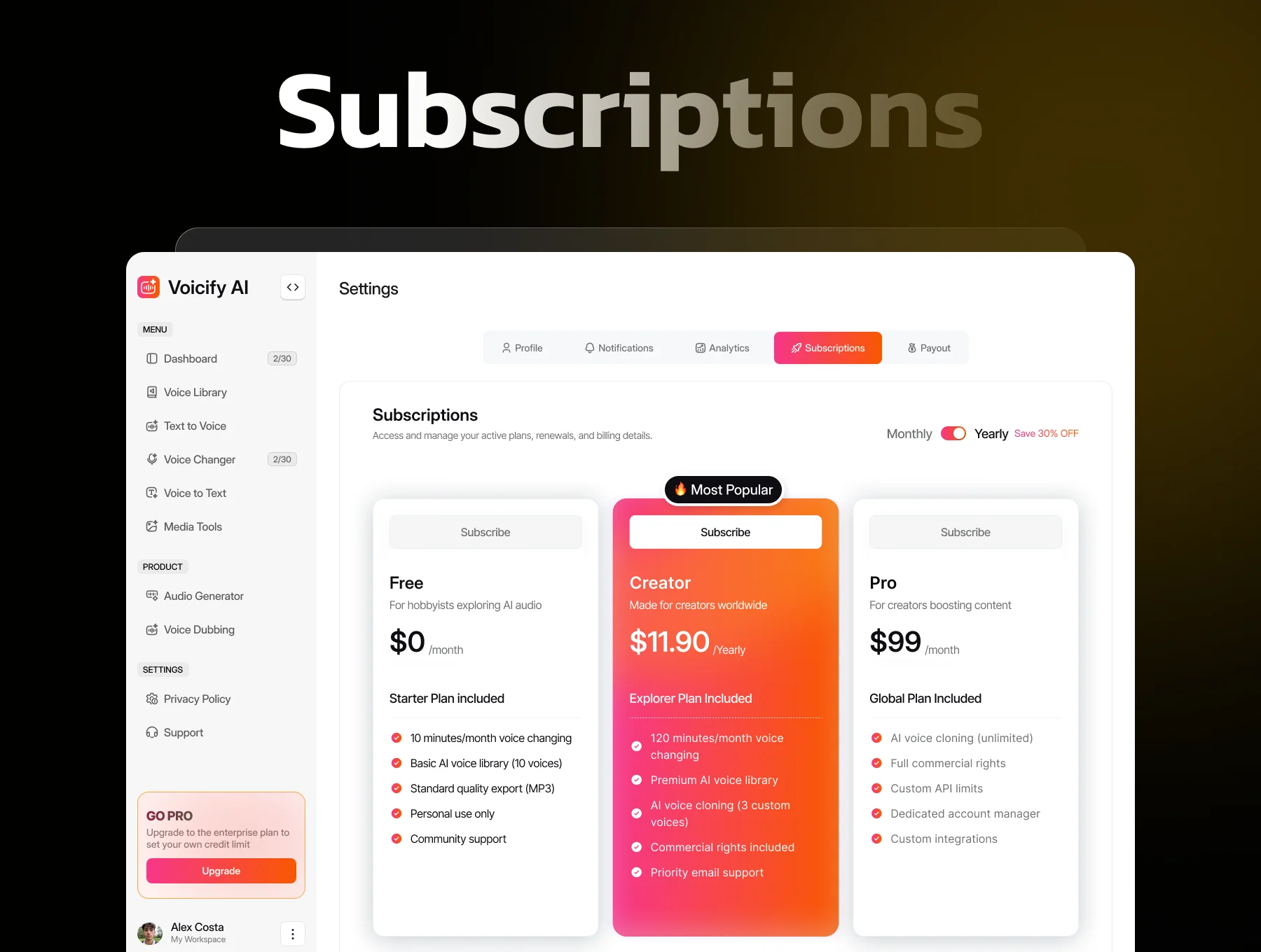 Voicify AI - AI Voice Intelligent Agents Dashboard Ui Kit 6