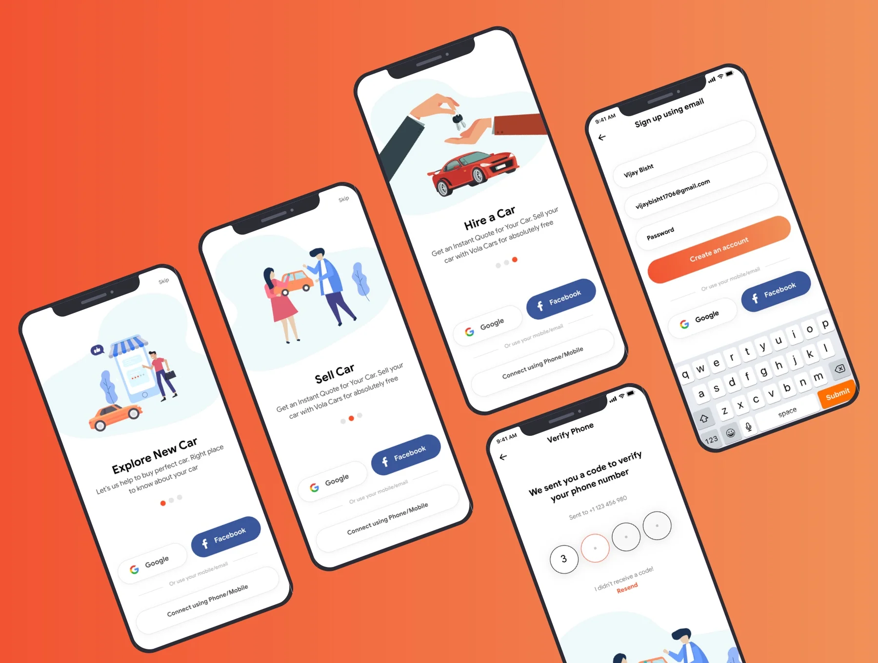 Vola Cars Premium iOS App UI Kit Sketch 4