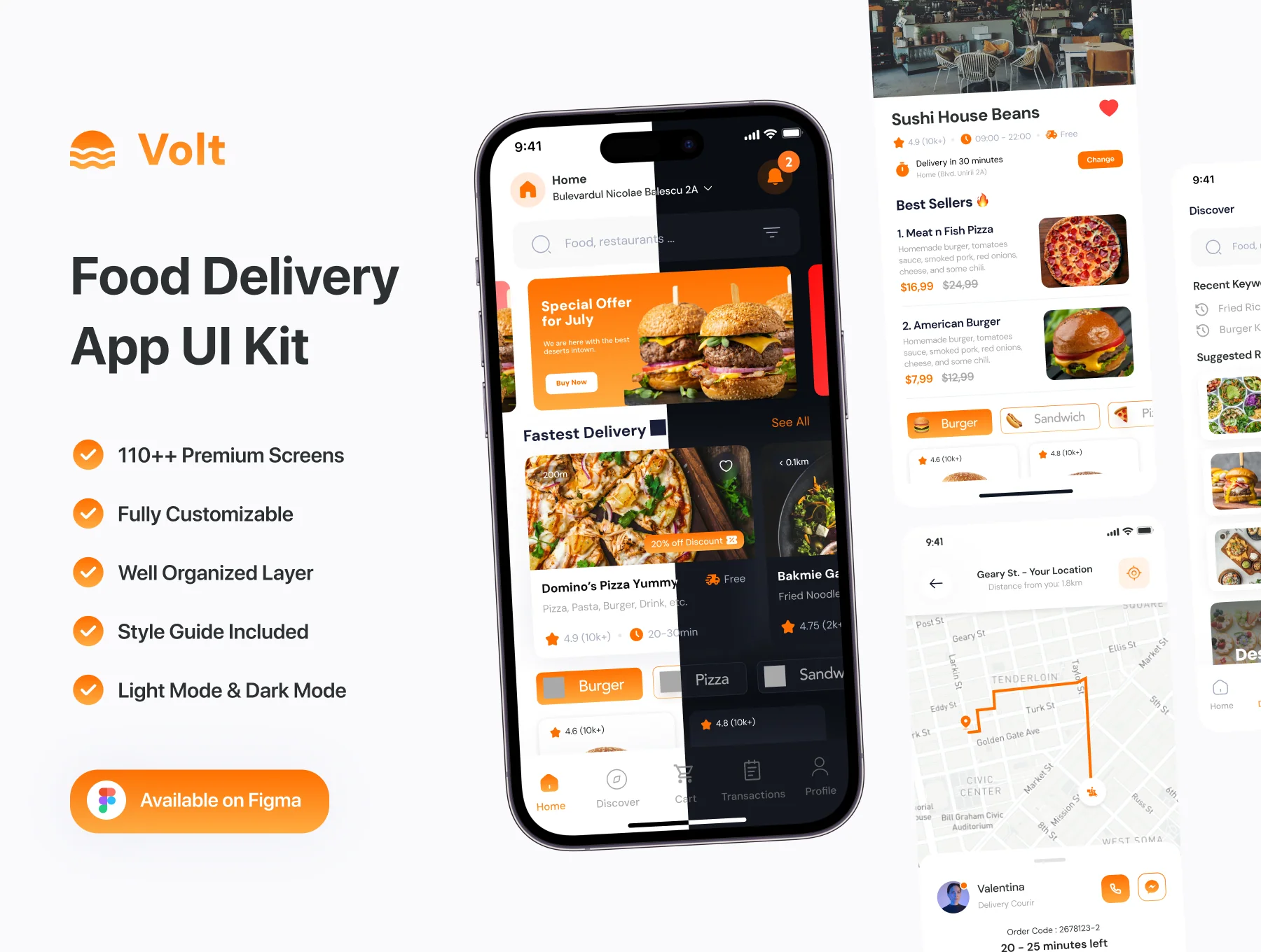 Volt - Food Delivery Mobile App UI Kit