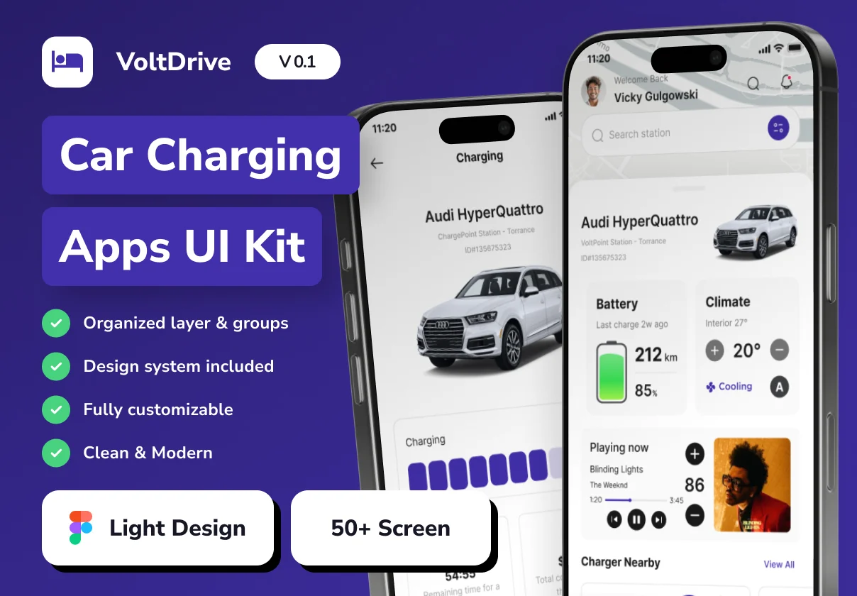 VoltDrive - Car Charging Mobile App UI Kit