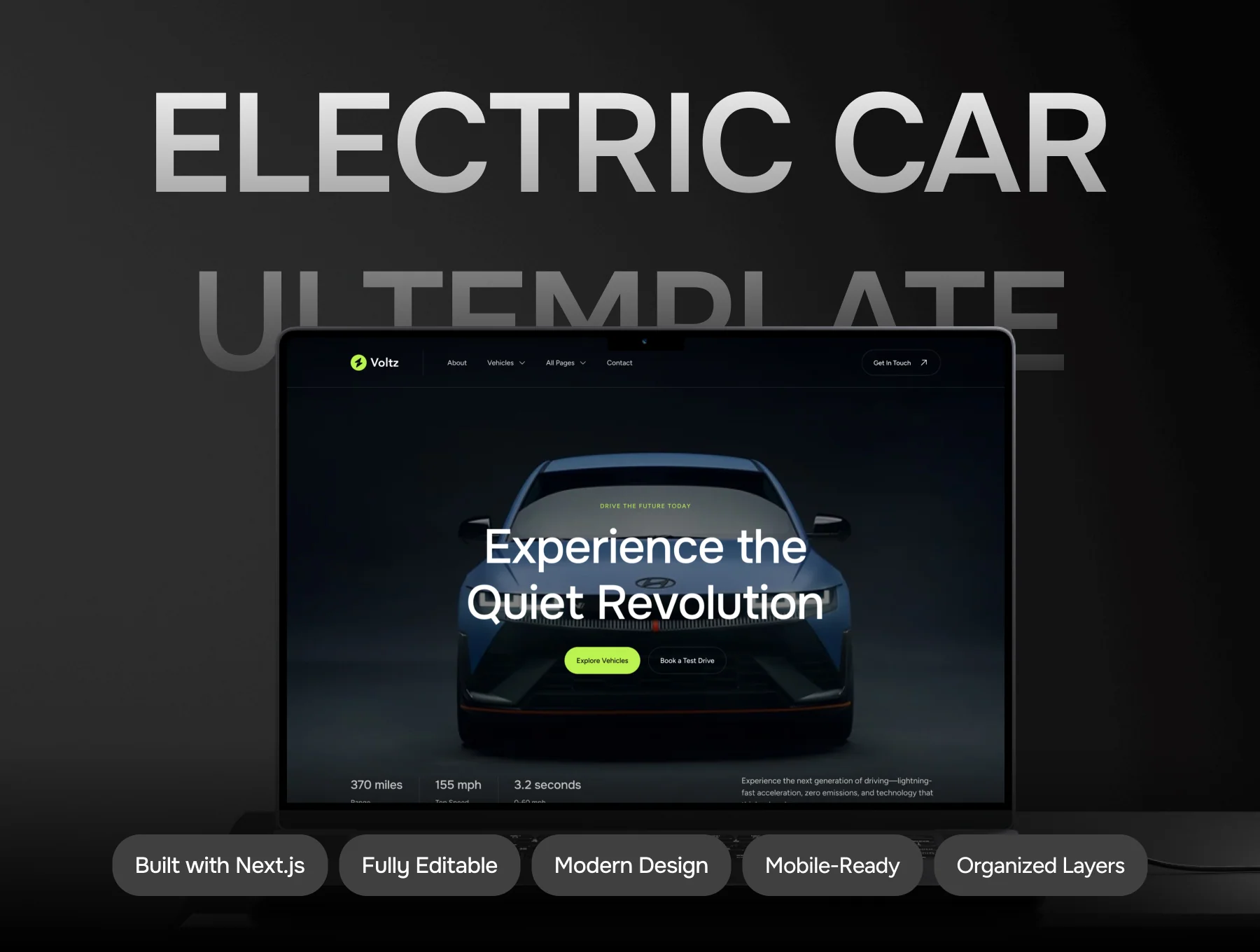 Voltz — Electric Car Website Template