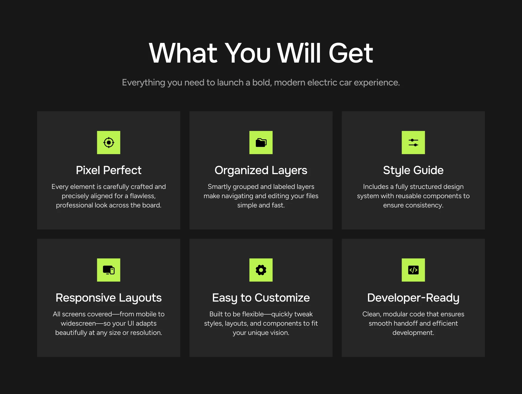 Voltz – The Electric Car Framer UI Template 2