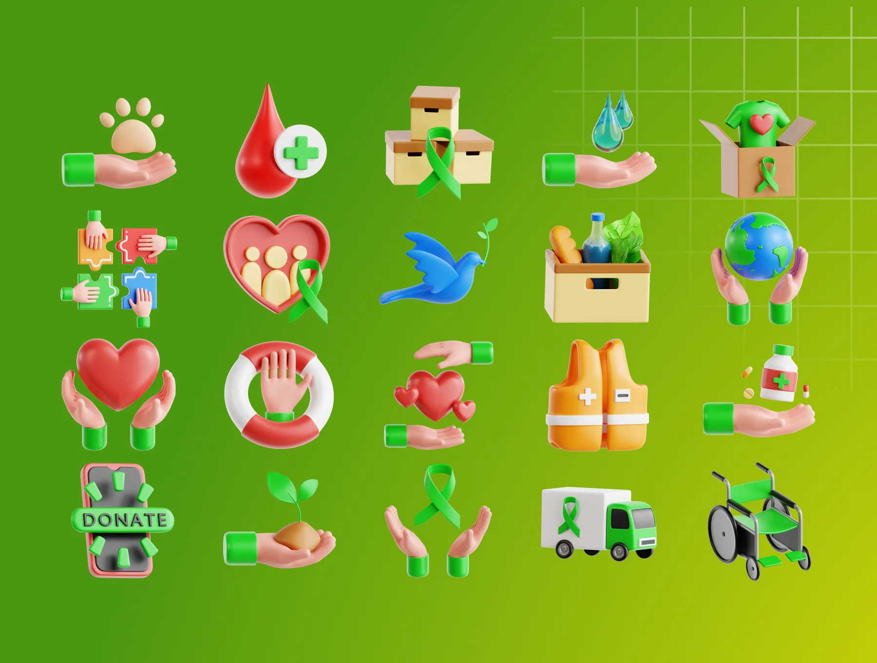 Volunteer 3D Icon Set 5