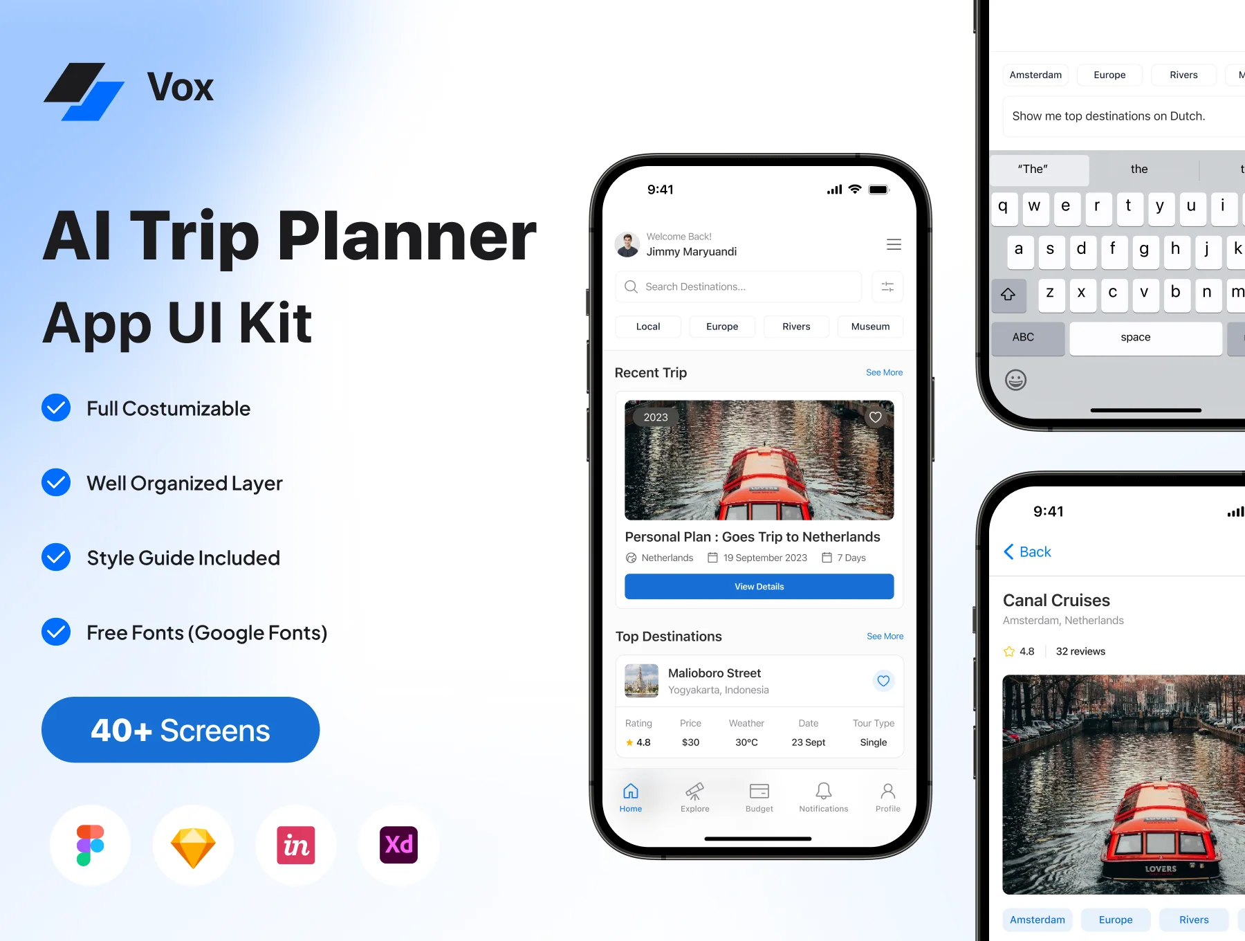 Vox - AI Trip Planner Apps UI KIT