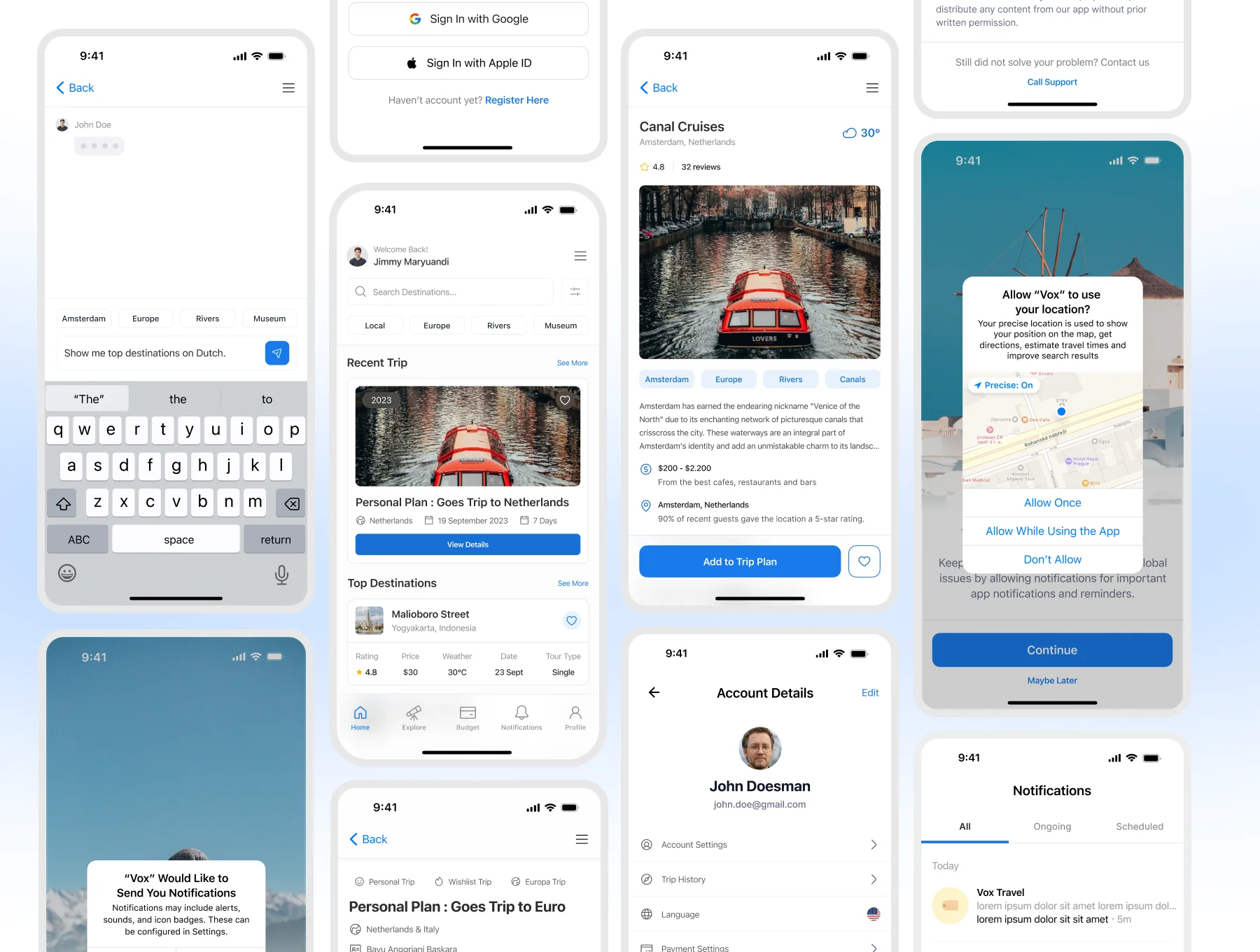Vox - AI Trip Planner Apps UI KIT 5