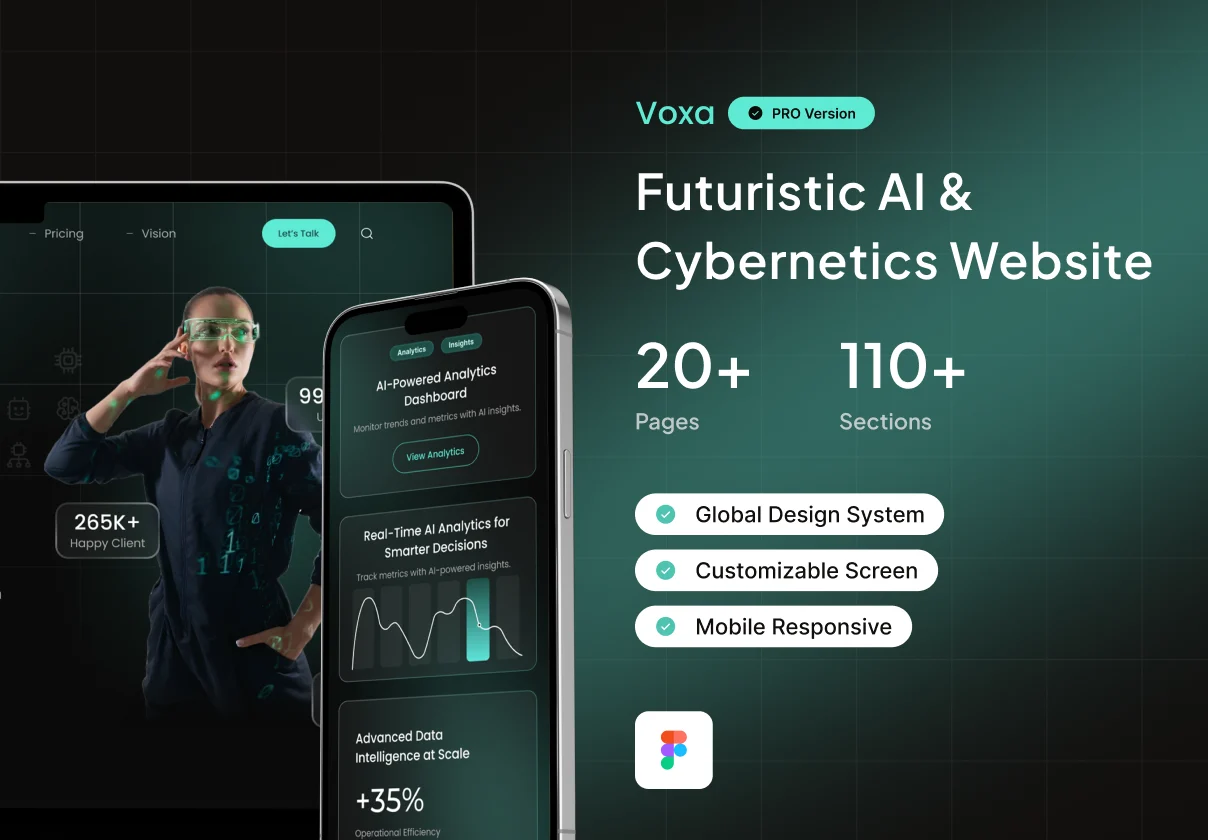 Voxa Pro – Futuristic AI & Cybernetics Website