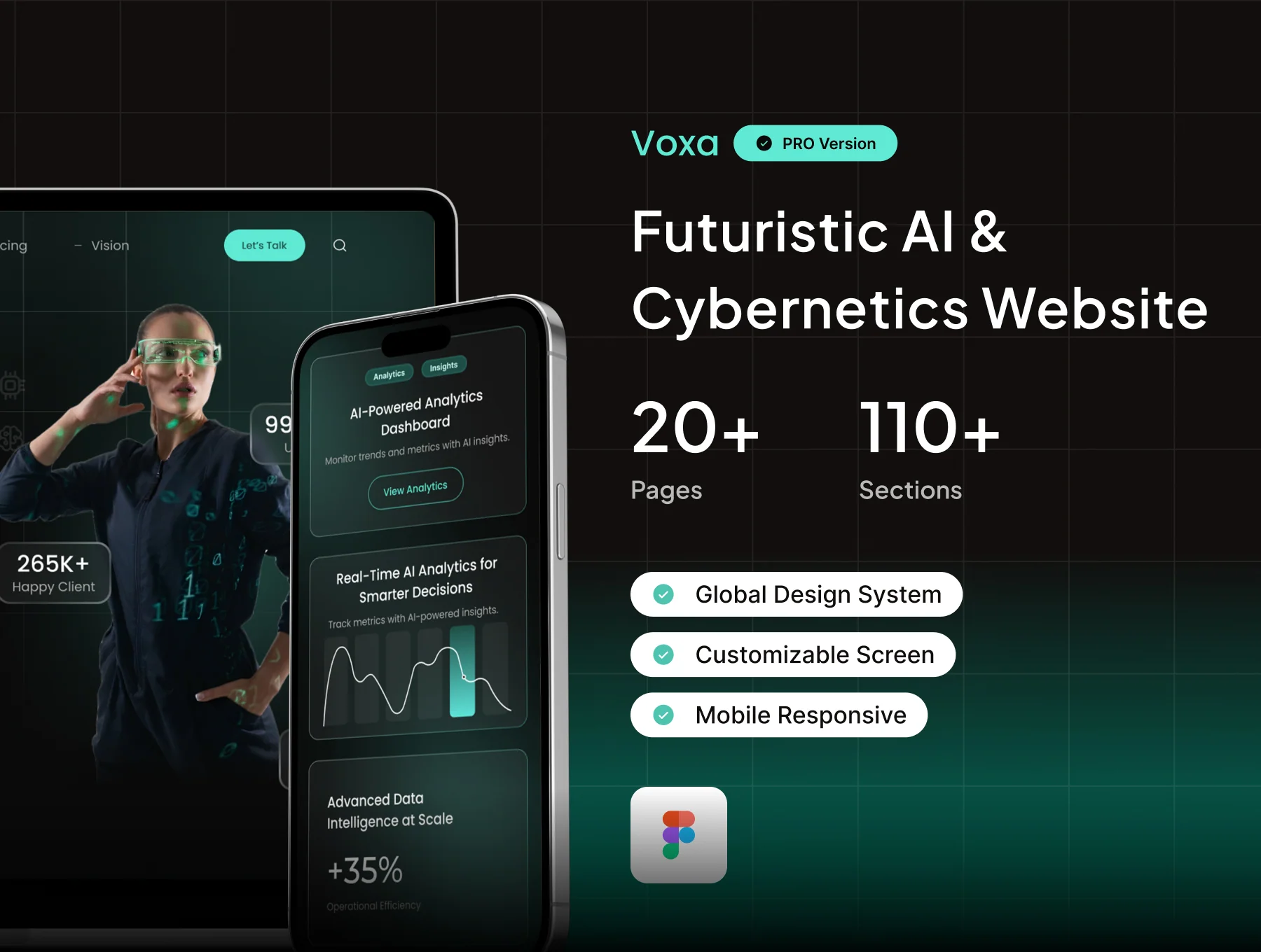 Voxa Pro – Futuristic AI & Cybernetics Website