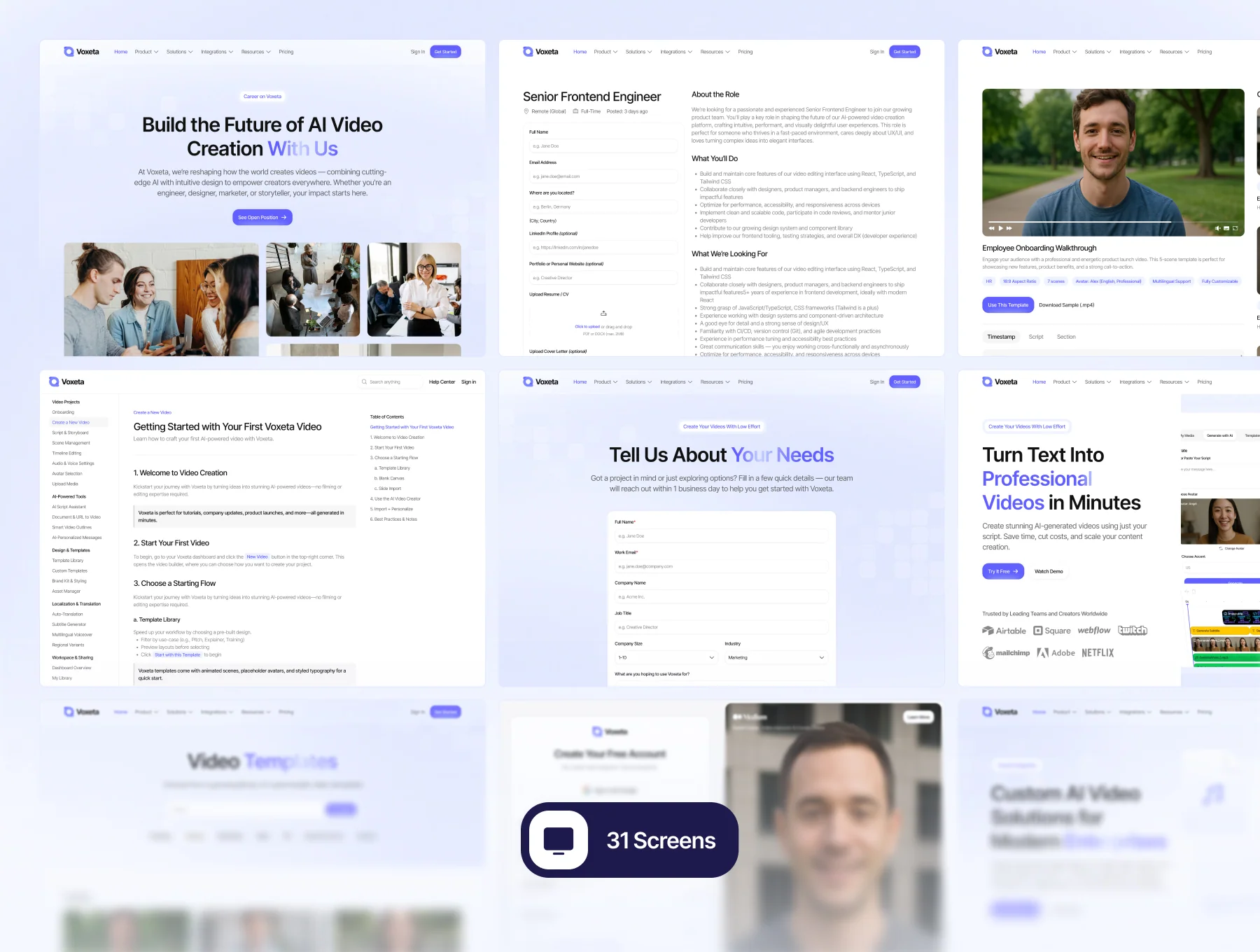 Voxeta - AI for Video Generator Website UI Kit 3