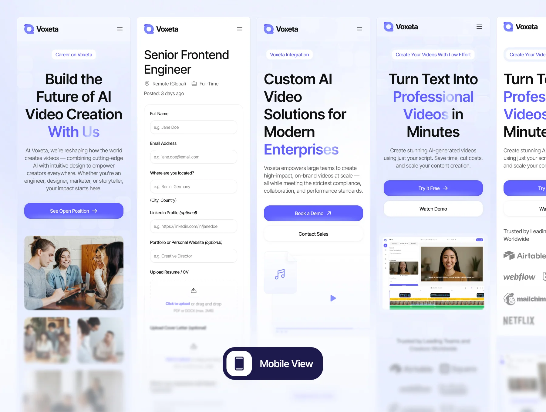 Voxeta - AI for Video Generator Website UI Kit 4