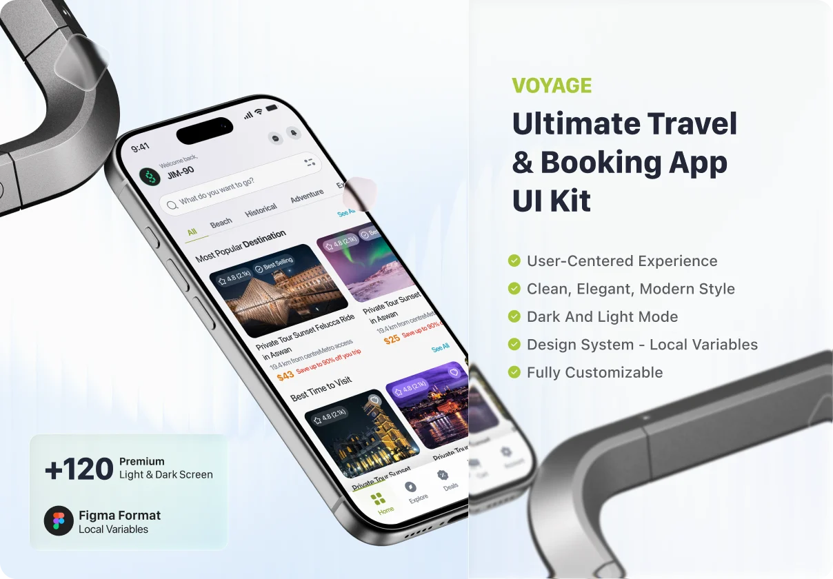 Voyage - Ultimate Travel & Booking App UI Kit