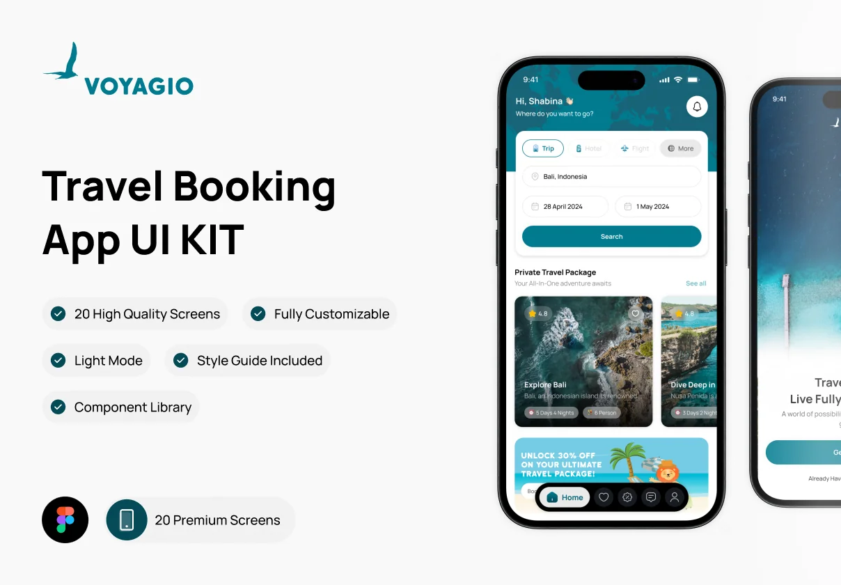 Voyagio - Travel App UI Kit