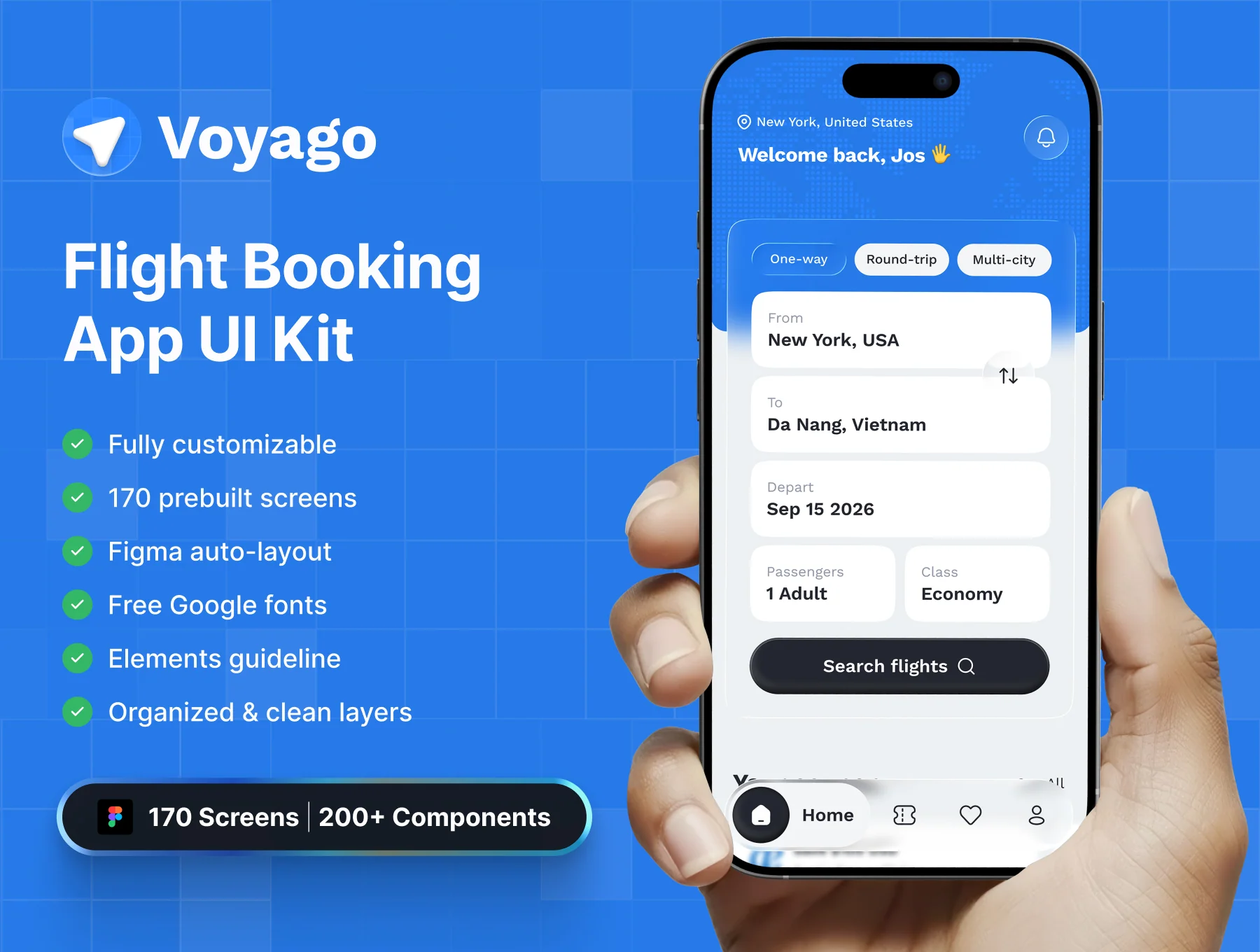 Voyago - Flight Booking App UI Kit