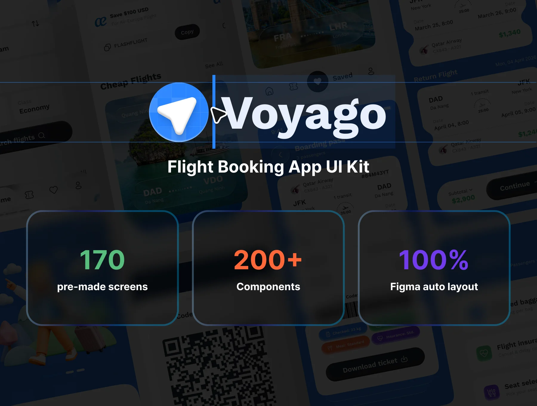 Voyago - Flight Booking App UI Kit 2