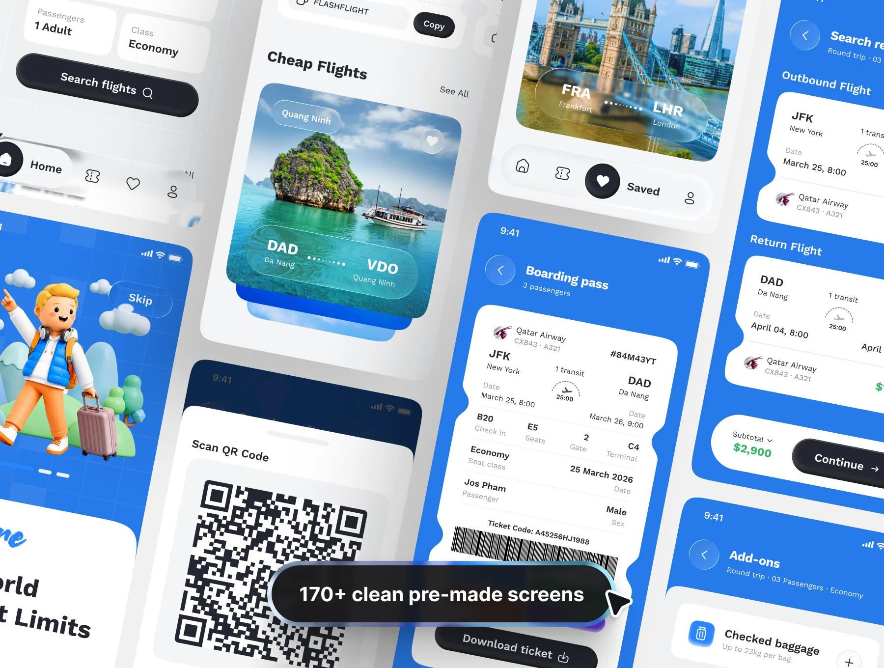 Voyago - Flight Booking App UI Kit 3