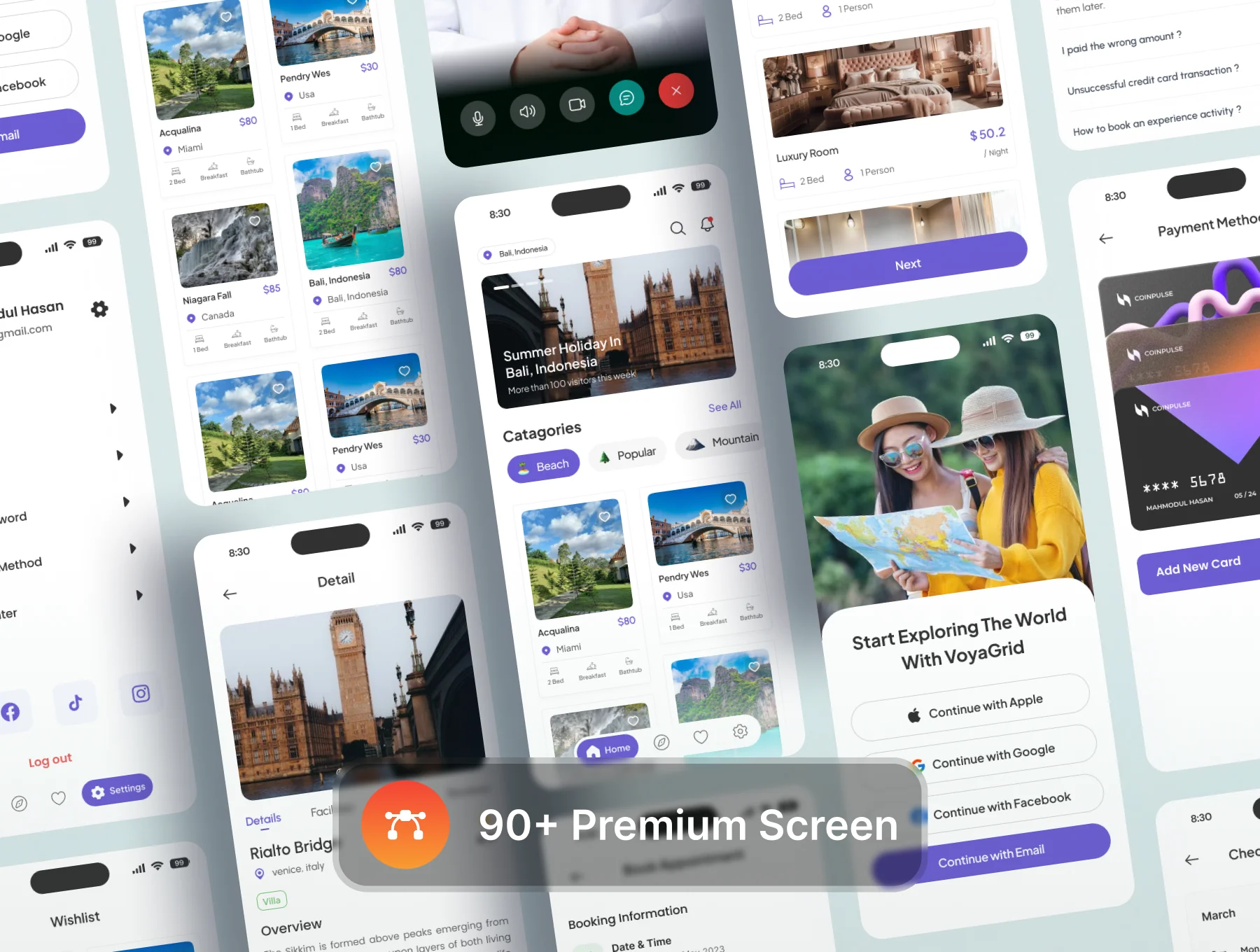 VoyaGrid - Travel App Light & Dark 3