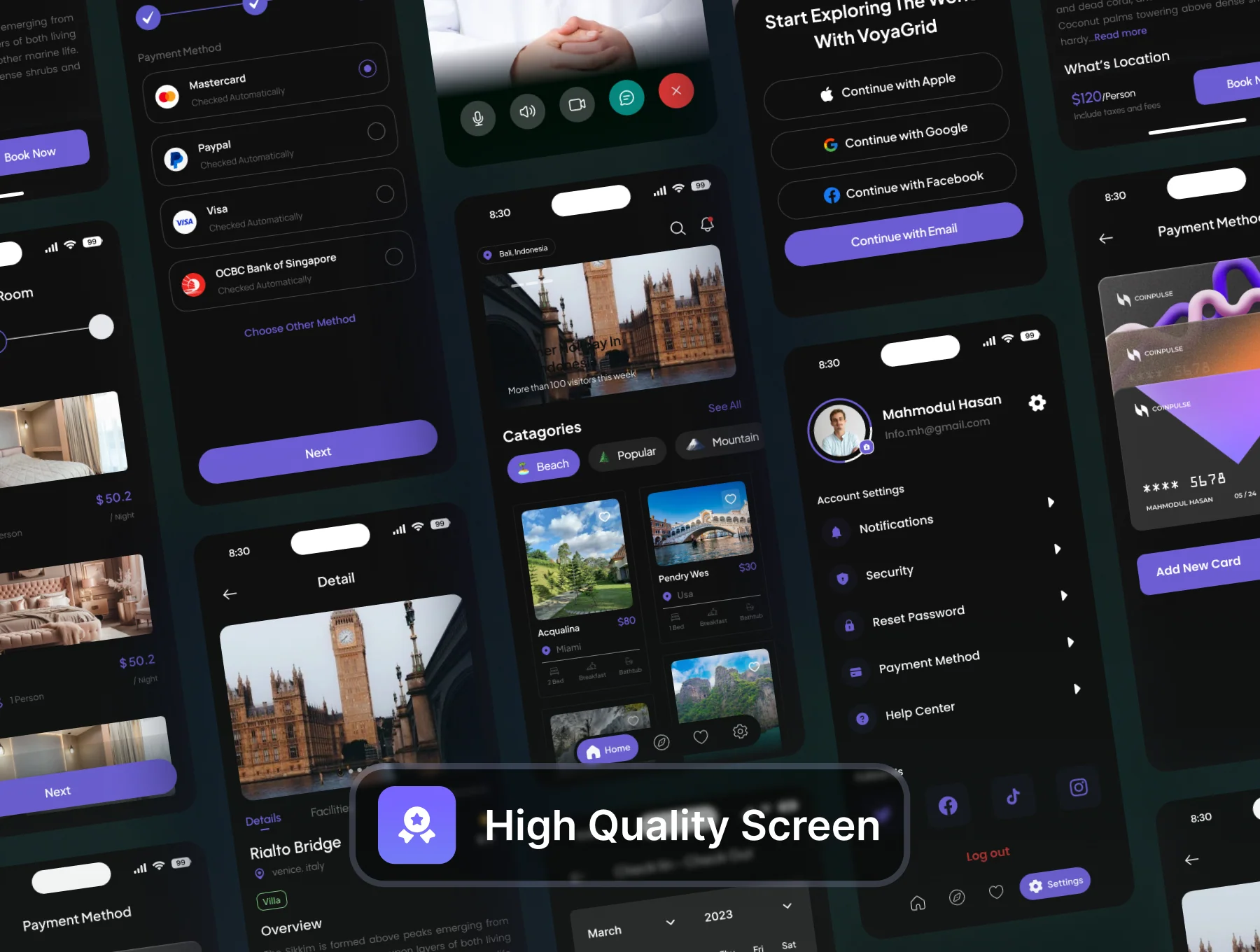 VoyaGrid - Travel App Light & Dark 4