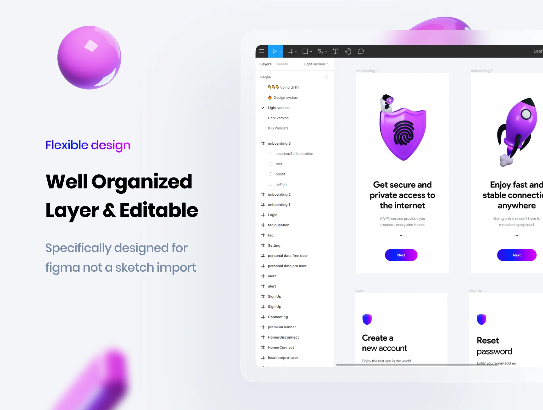 Vpino | Vpn app UI kit 4