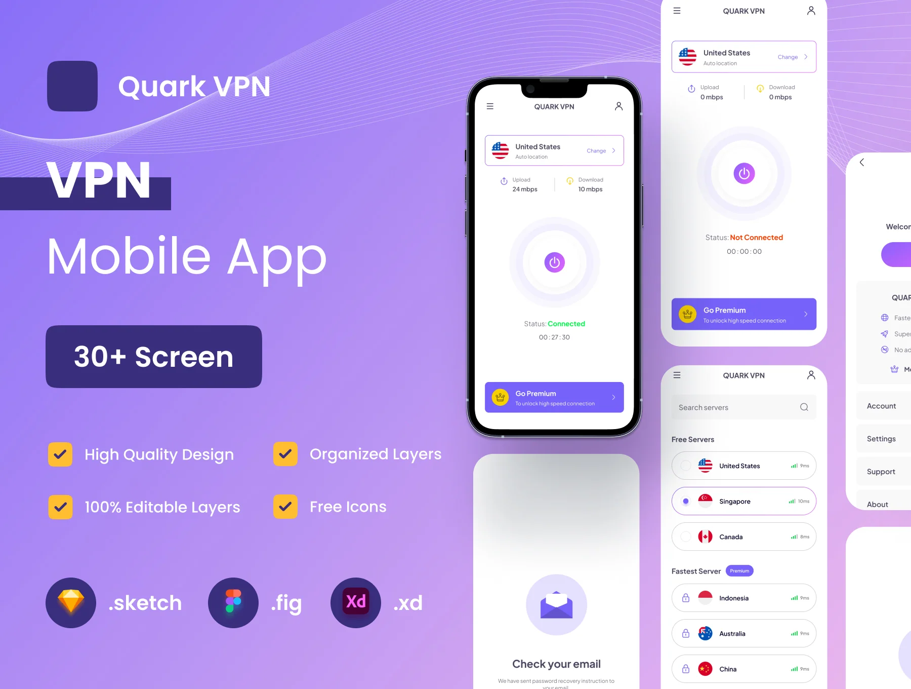 VPN Mobile App UI KIT
