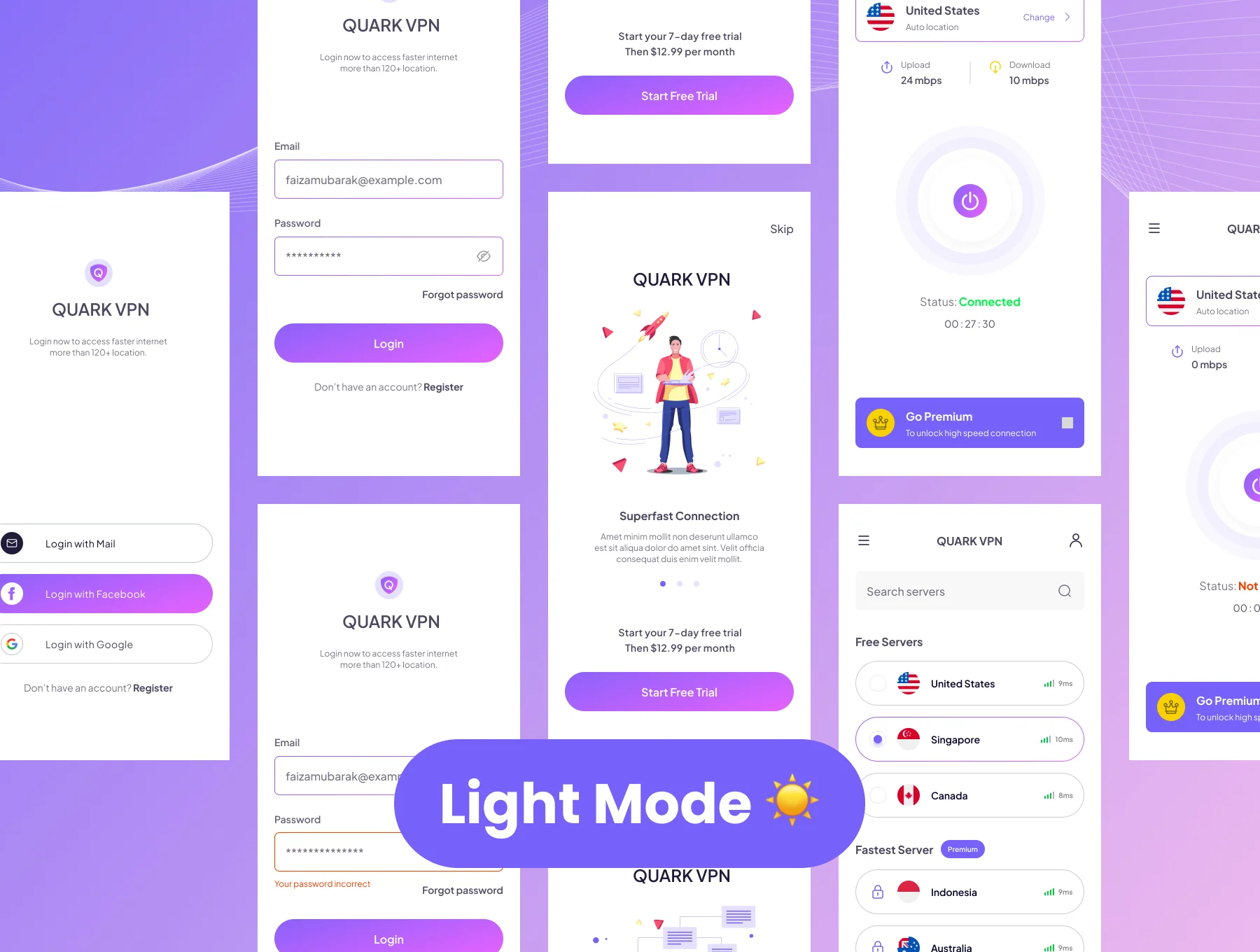 VPN Mobile App UI KIT 3