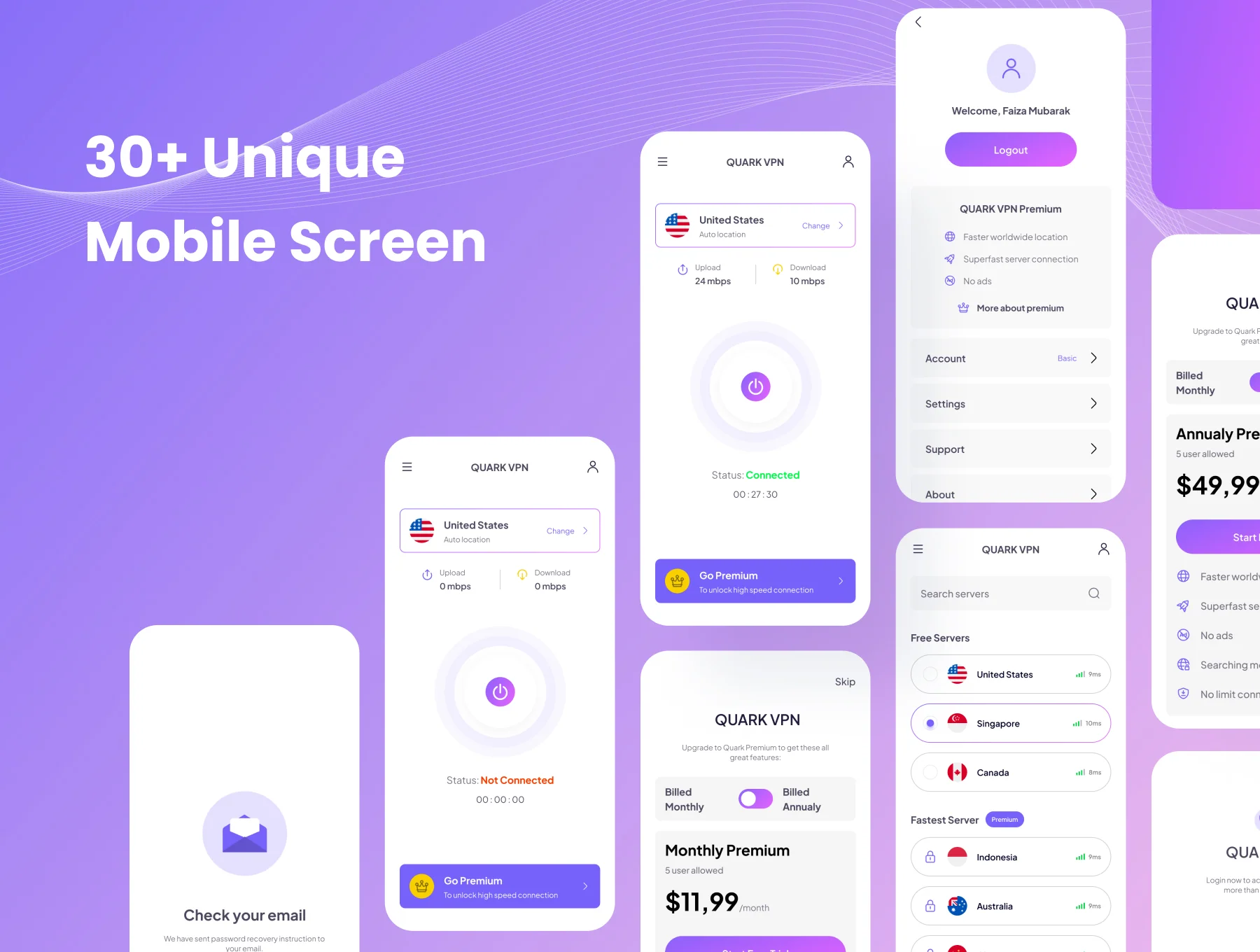 VPN Mobile App UI KIT 5