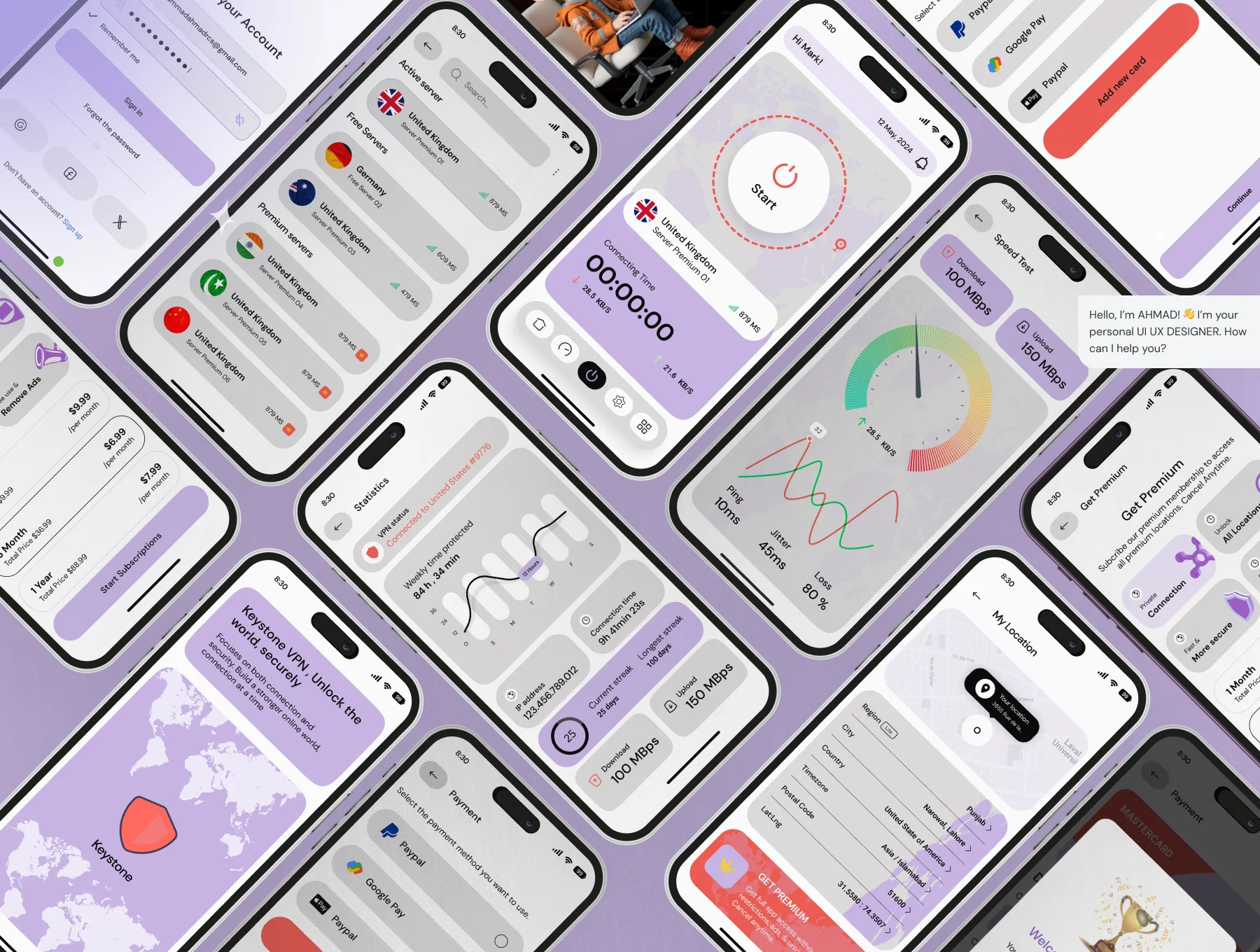 VPN Mobile App UI Kits + Design System 4