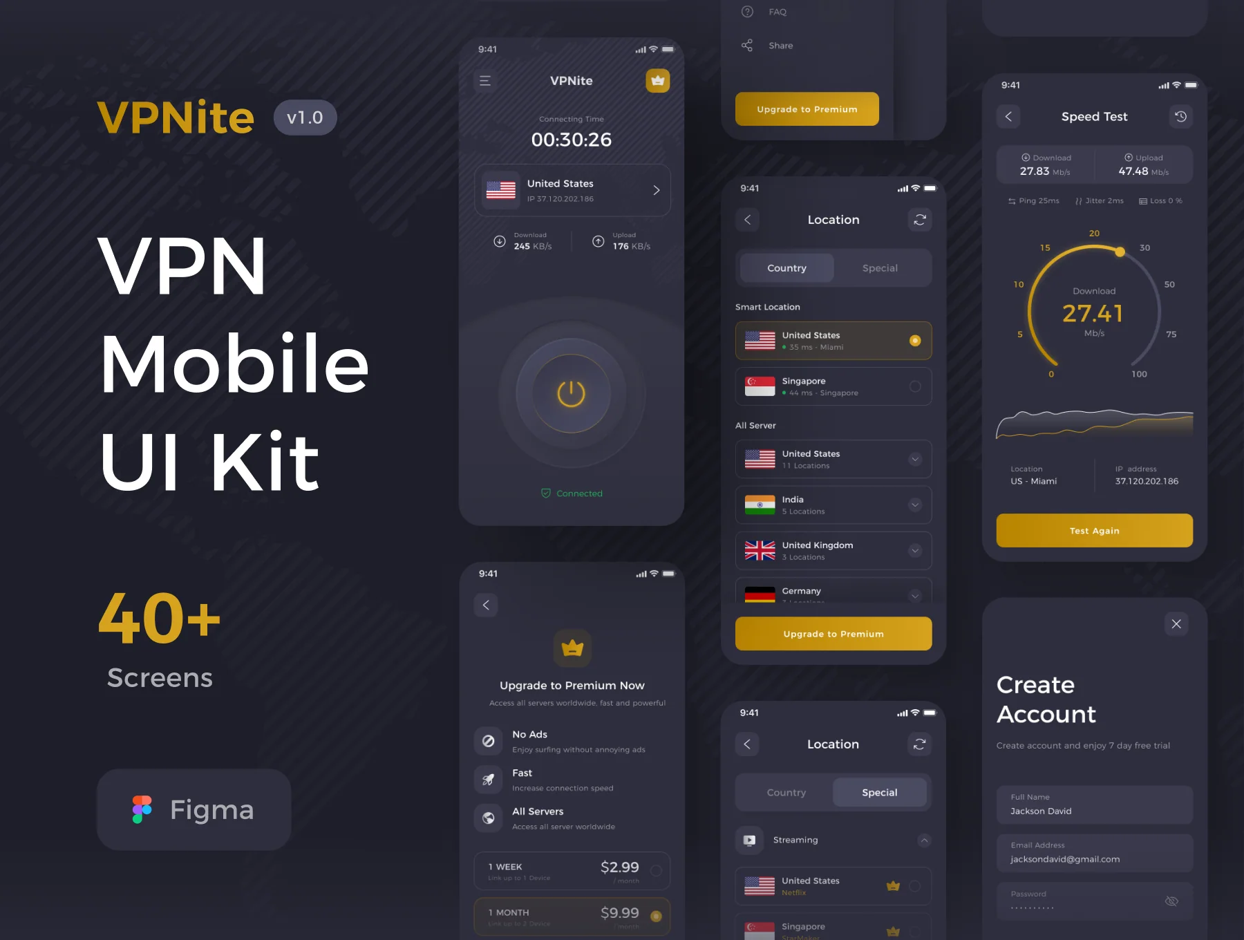 VPN Mobile UI Kit