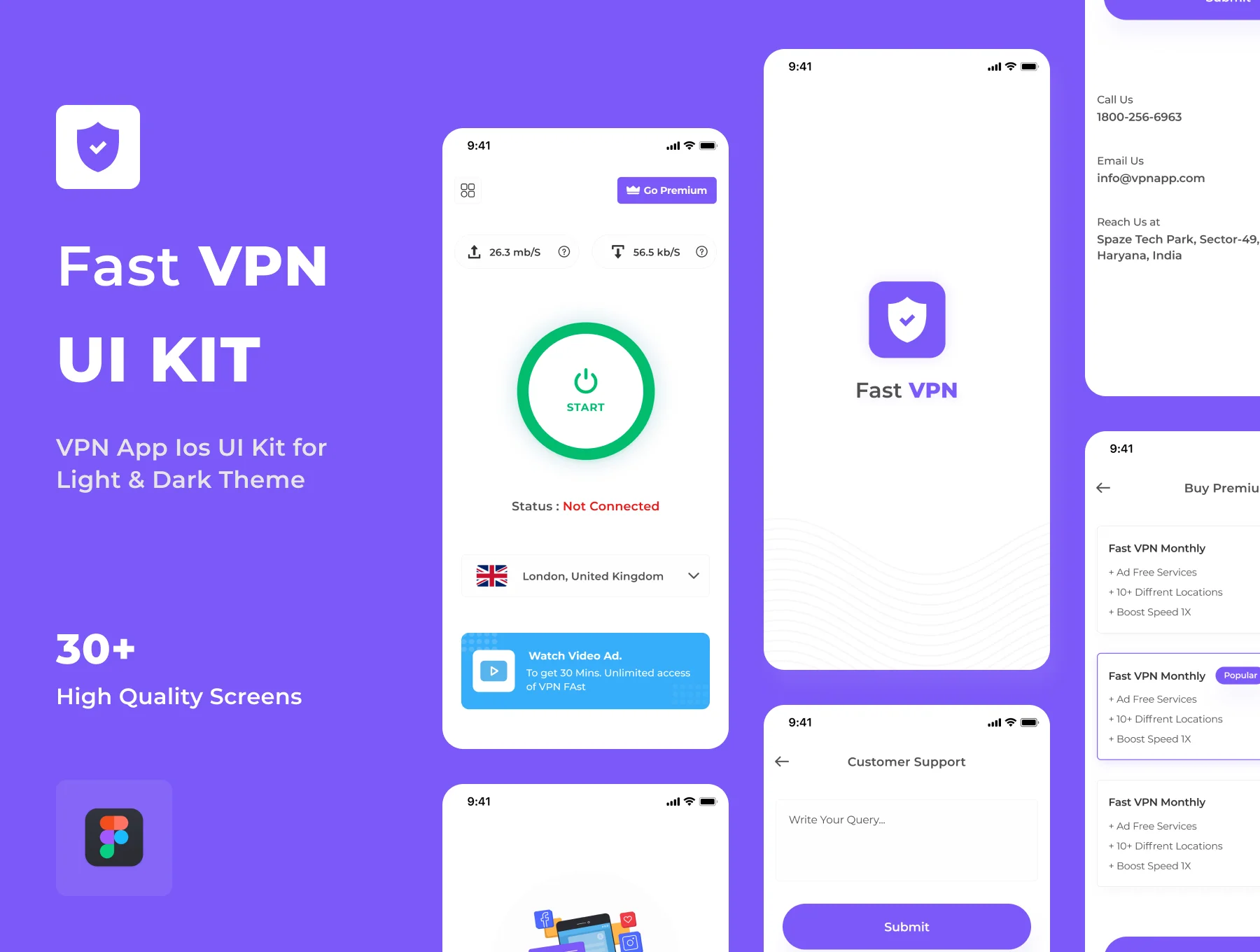 VPN UI Kit Light & Dark Theme