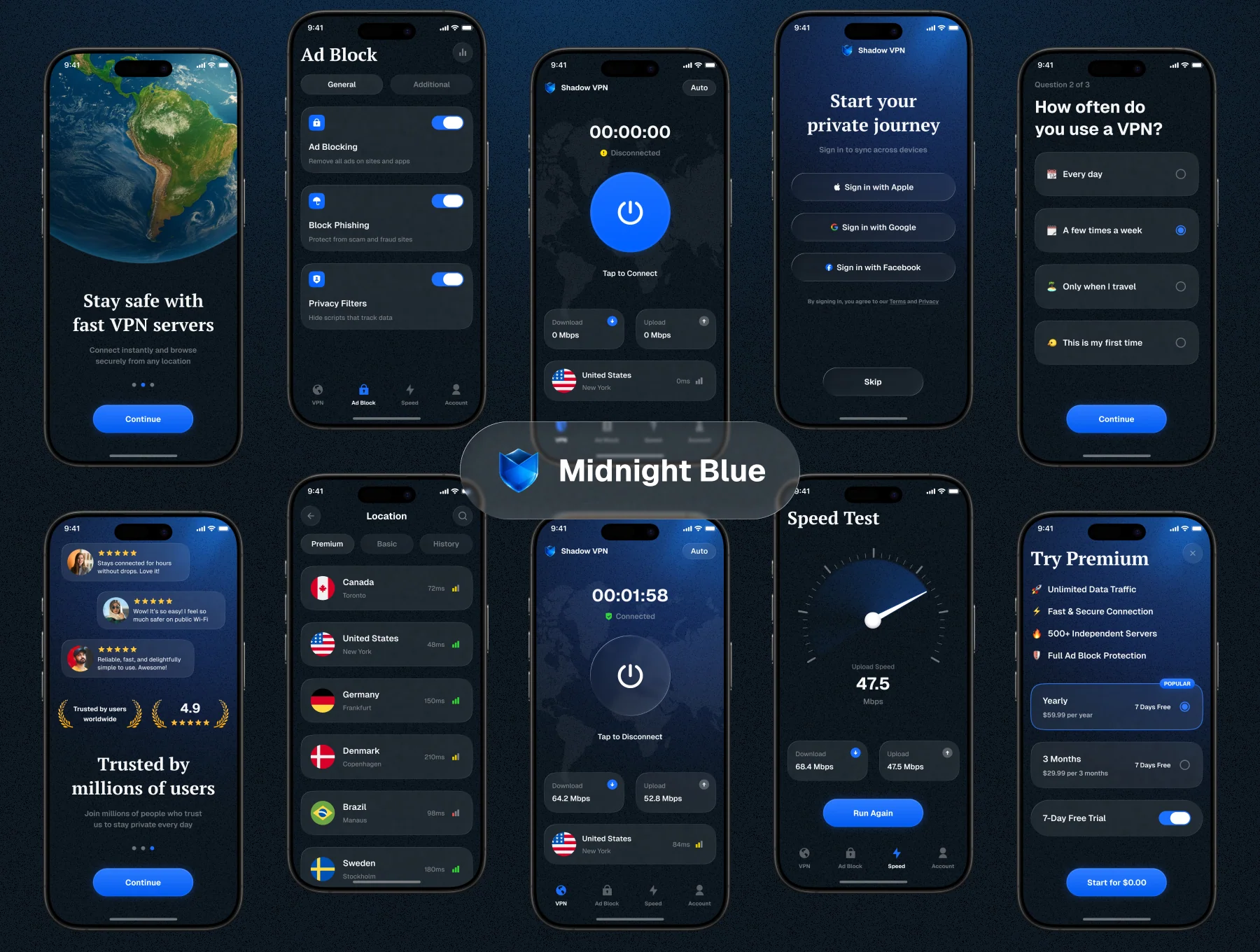 VPN Mobile UI Kit - Shadow VPN 3